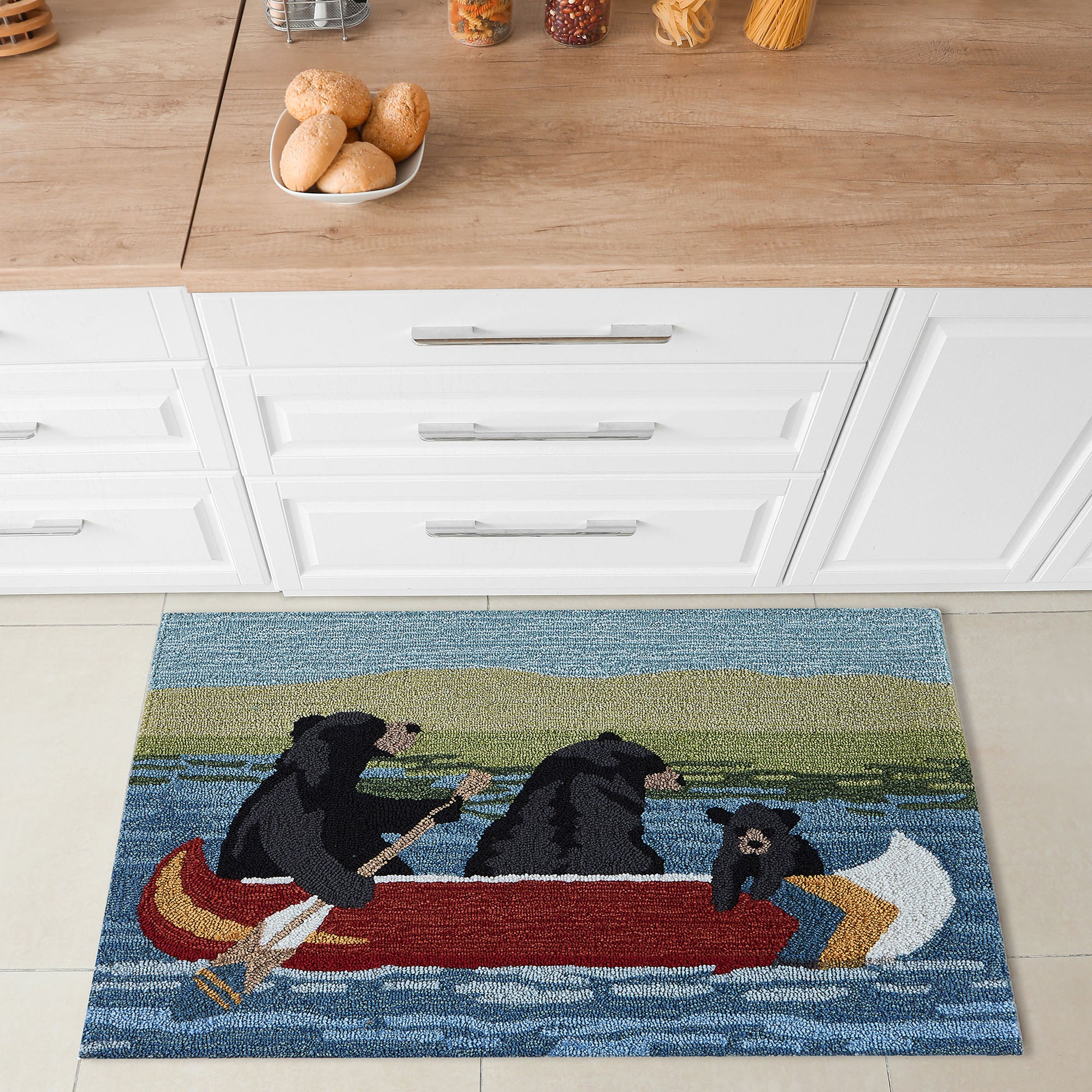 Liora Manne Frontporch Are We Bear Yet? Indoor/Outdoor Mat Lake 2' x 3' - Image 4