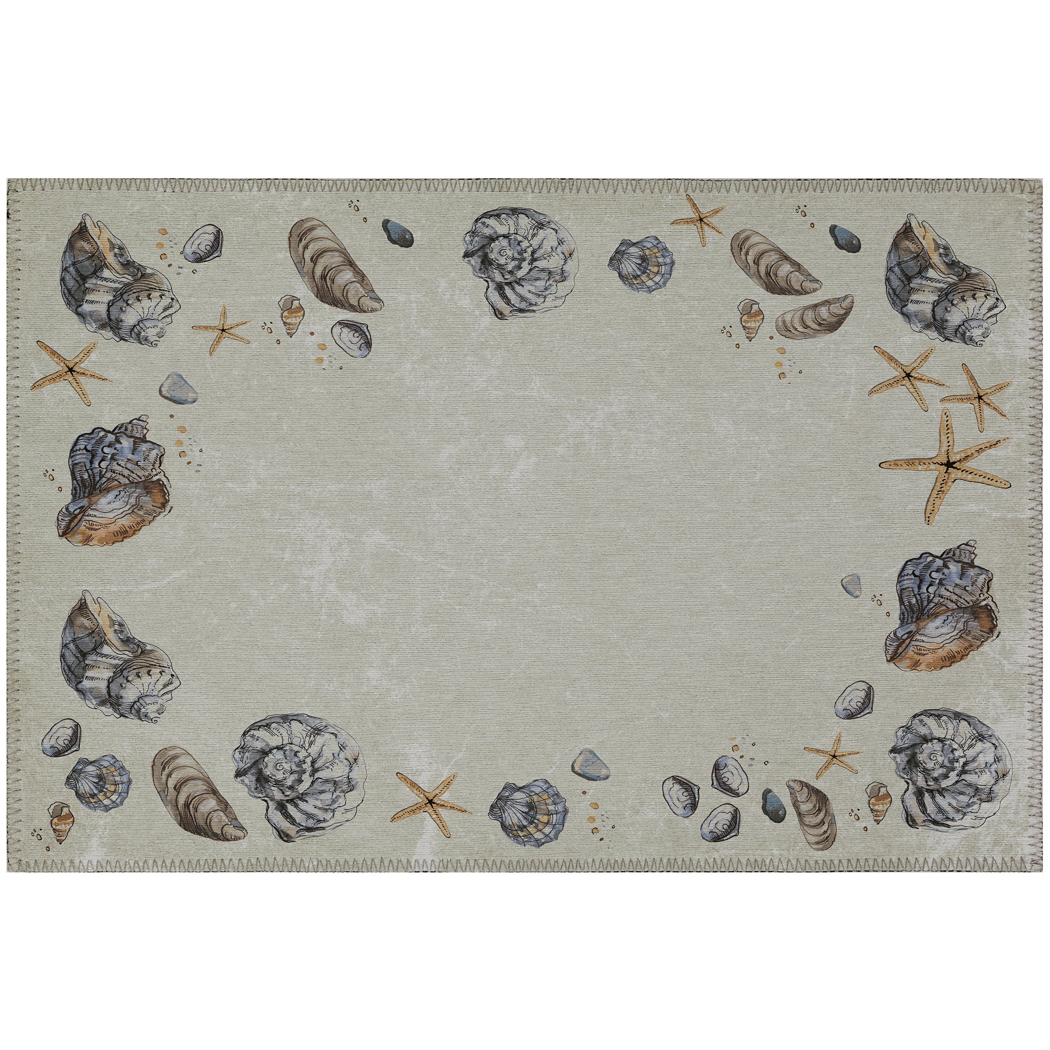 Seabreeze Seashell Polyester Area Rug - Image 15