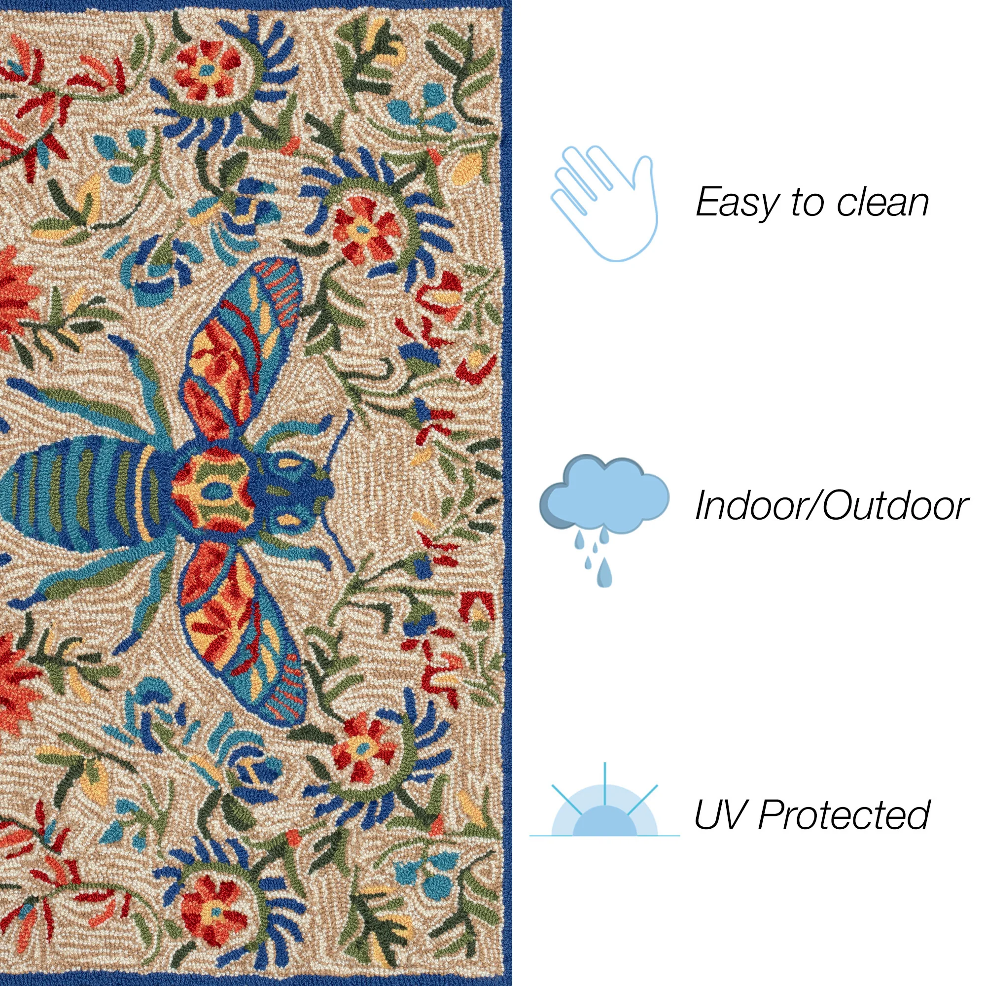 Liora Manne Frontporch Flora Bee Indoor/Outdoor Rug - Image 7