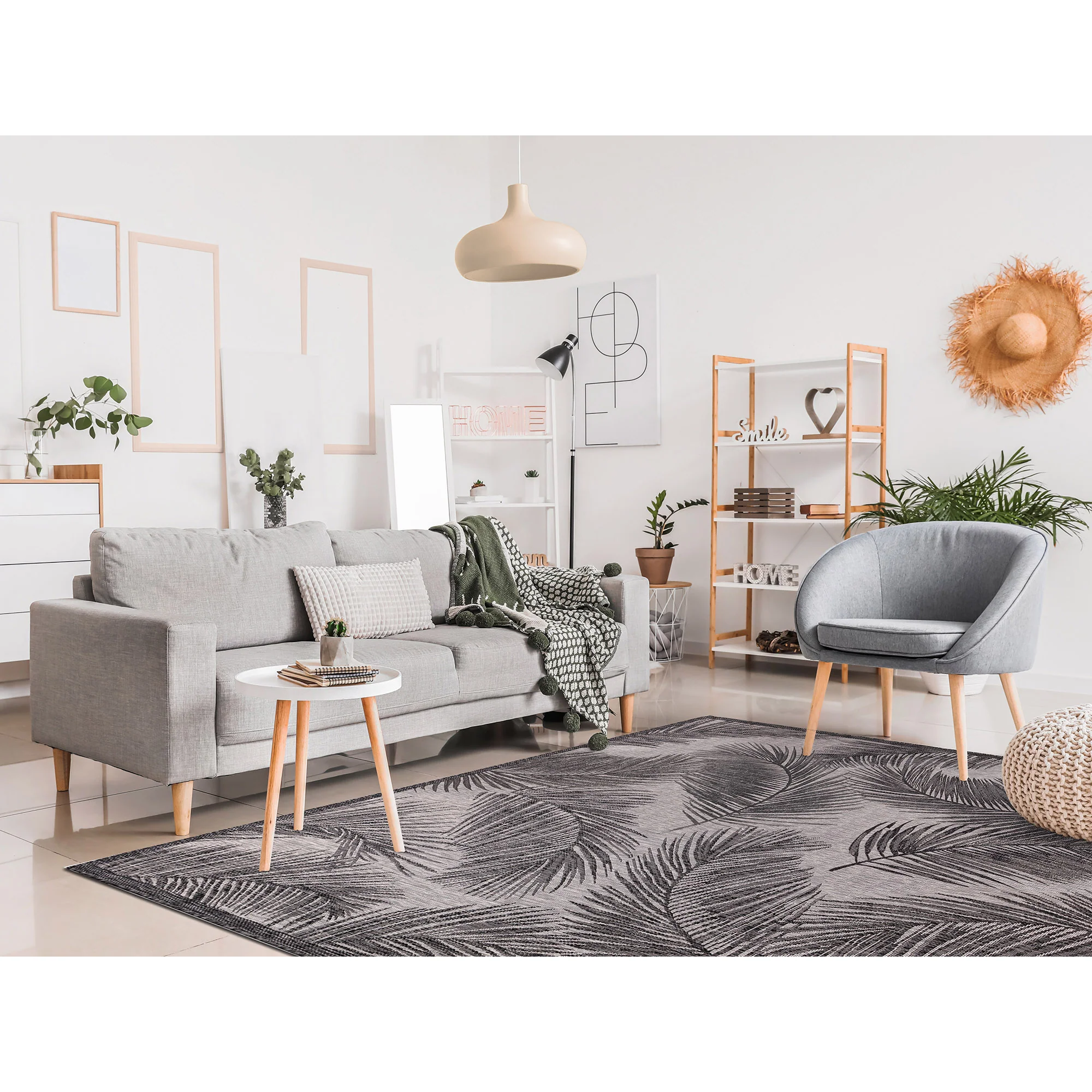 Liora Manne Carmel Fronds Indoor/Outdoor Area Rug Black - Image 9