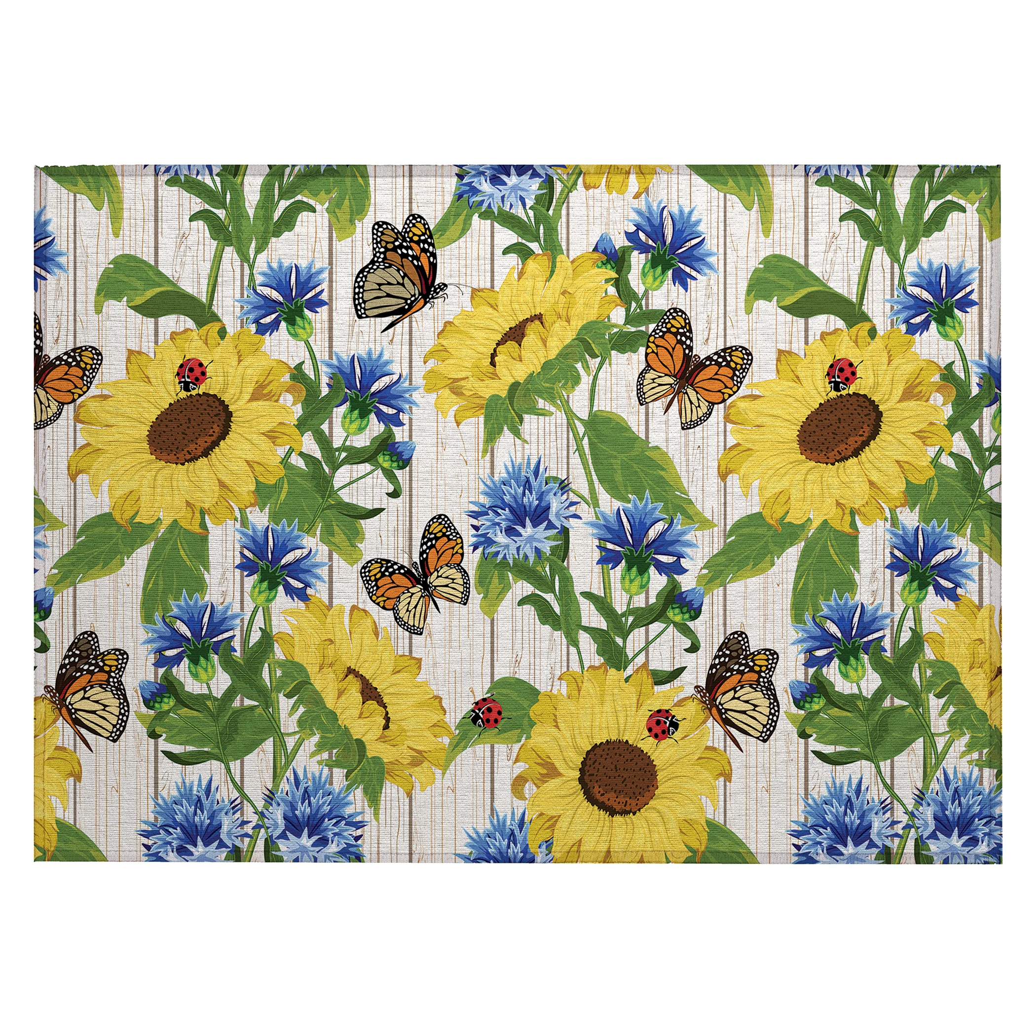Kendall Sunflowers Polyester Area Rug - Image 2