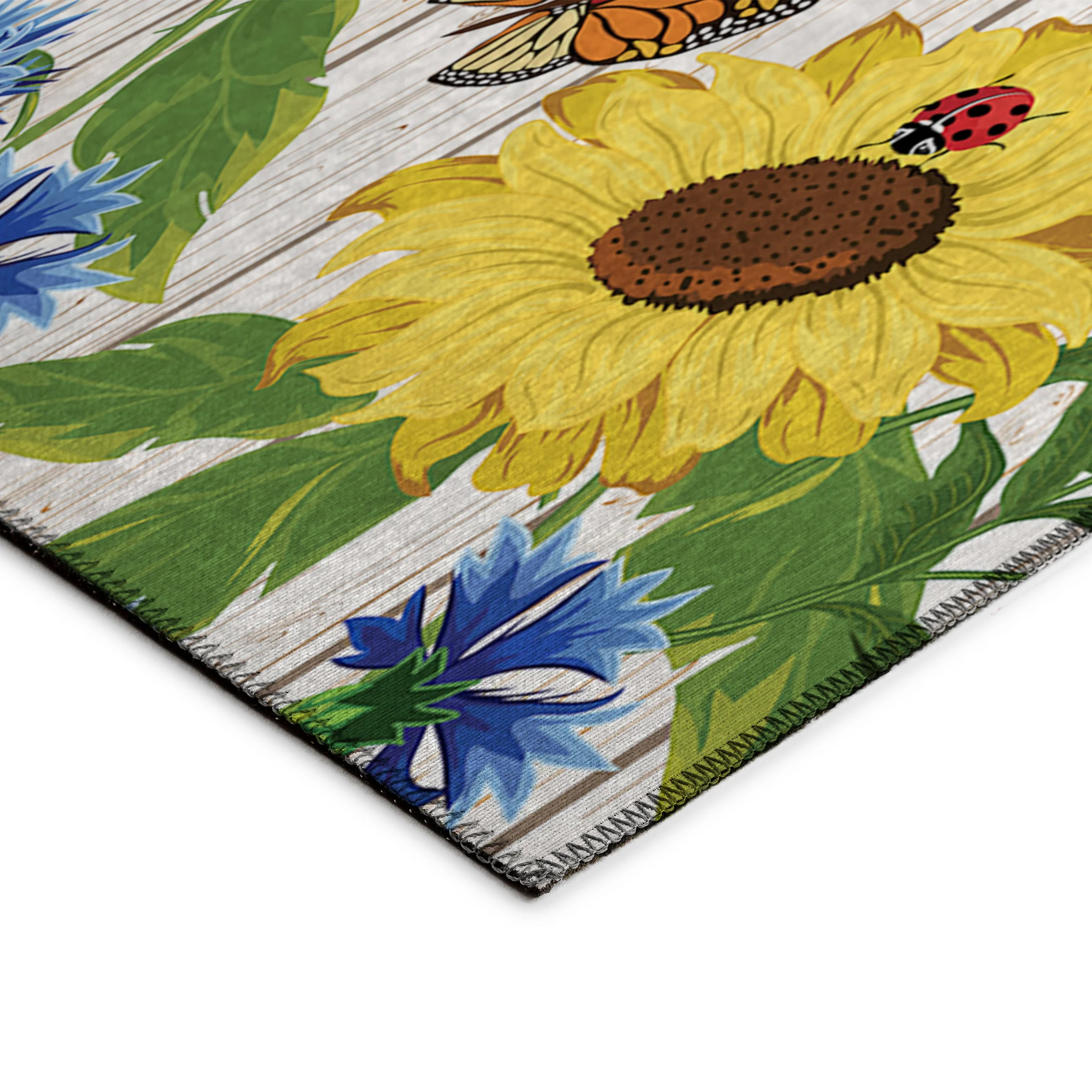 Kendall Sunflowers Polyester Area Rug - Image 6
