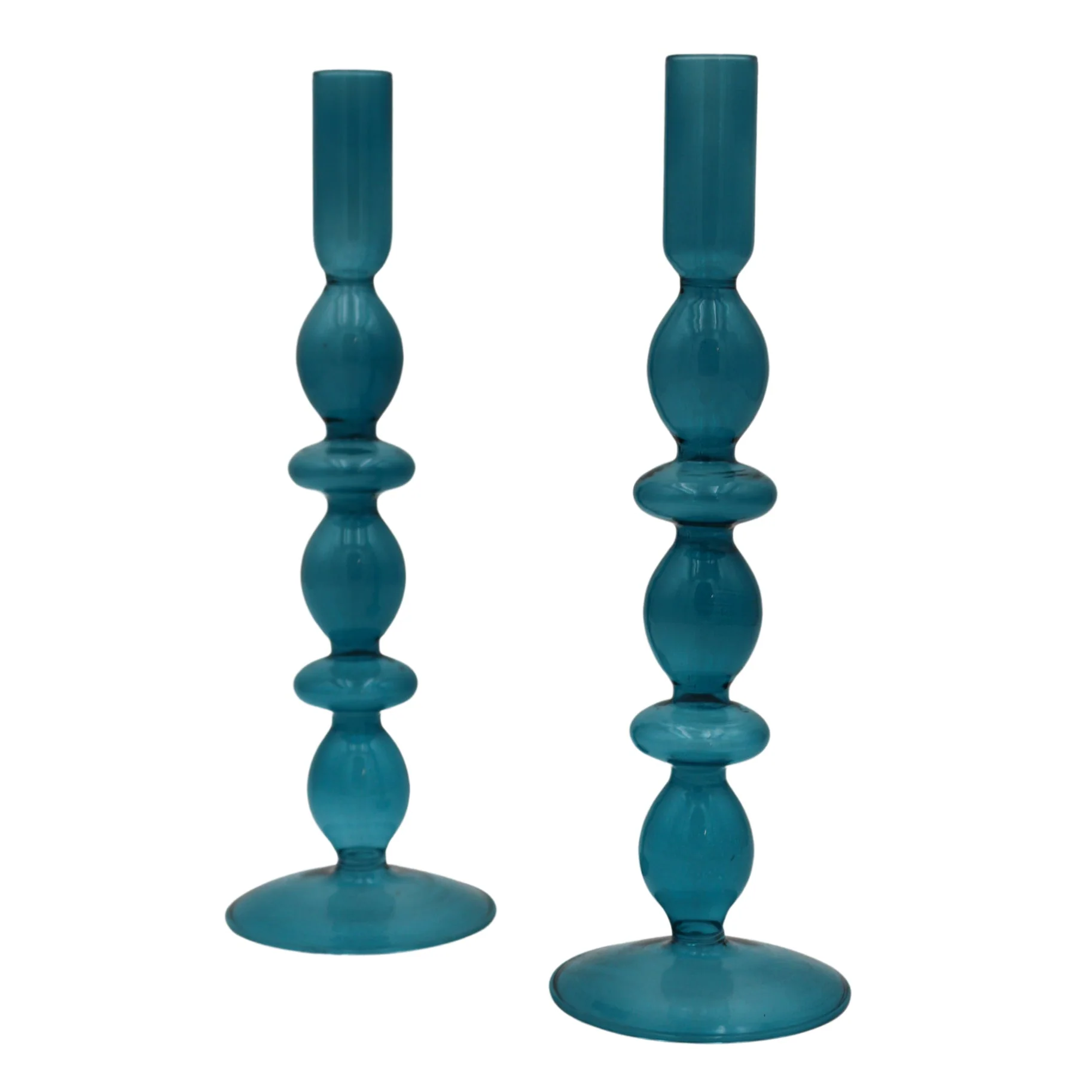 Azure Blue Candle Holder - Pair - Image 3