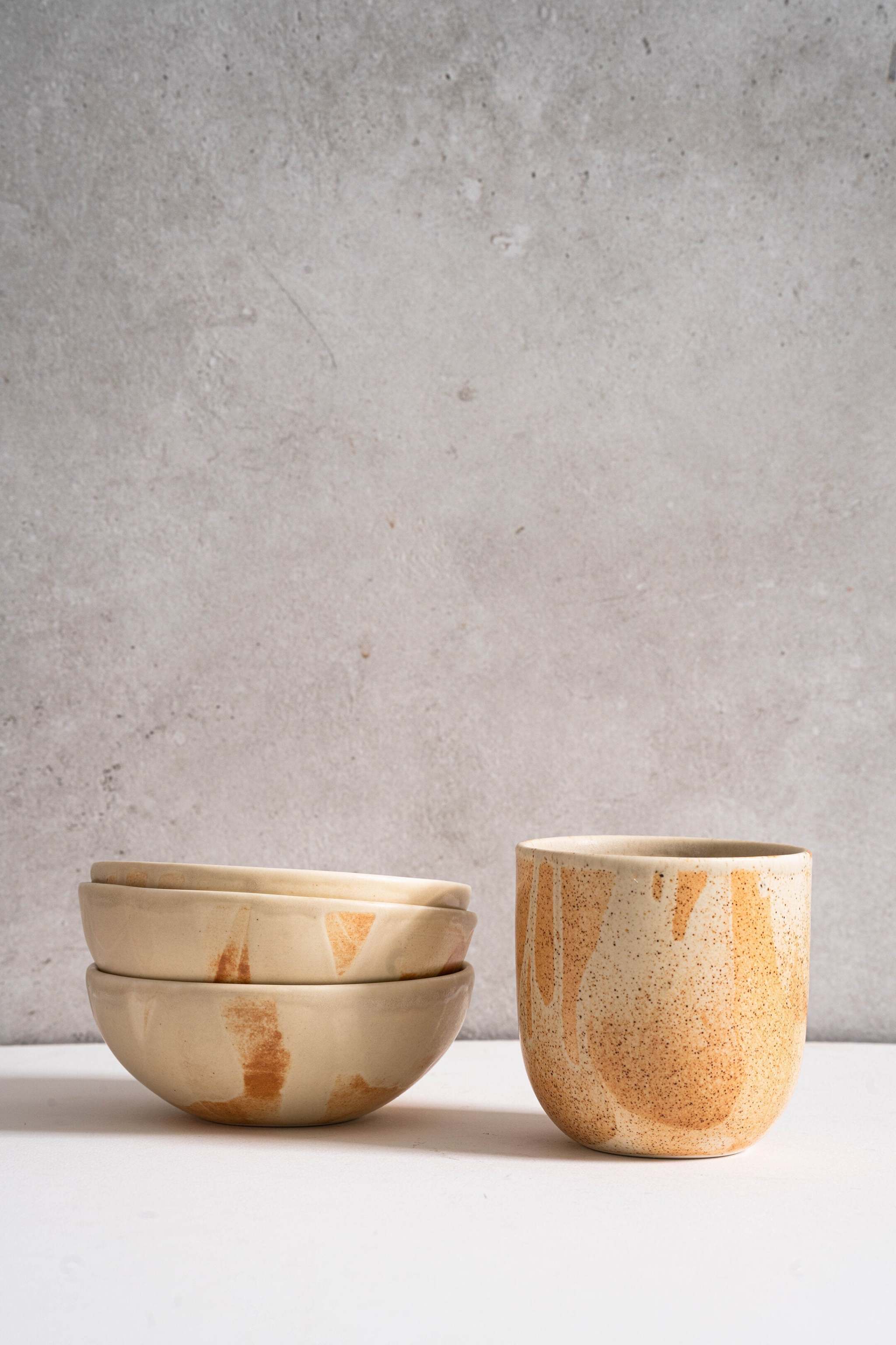 Beige Matte Stoneware Bowl - Image 7