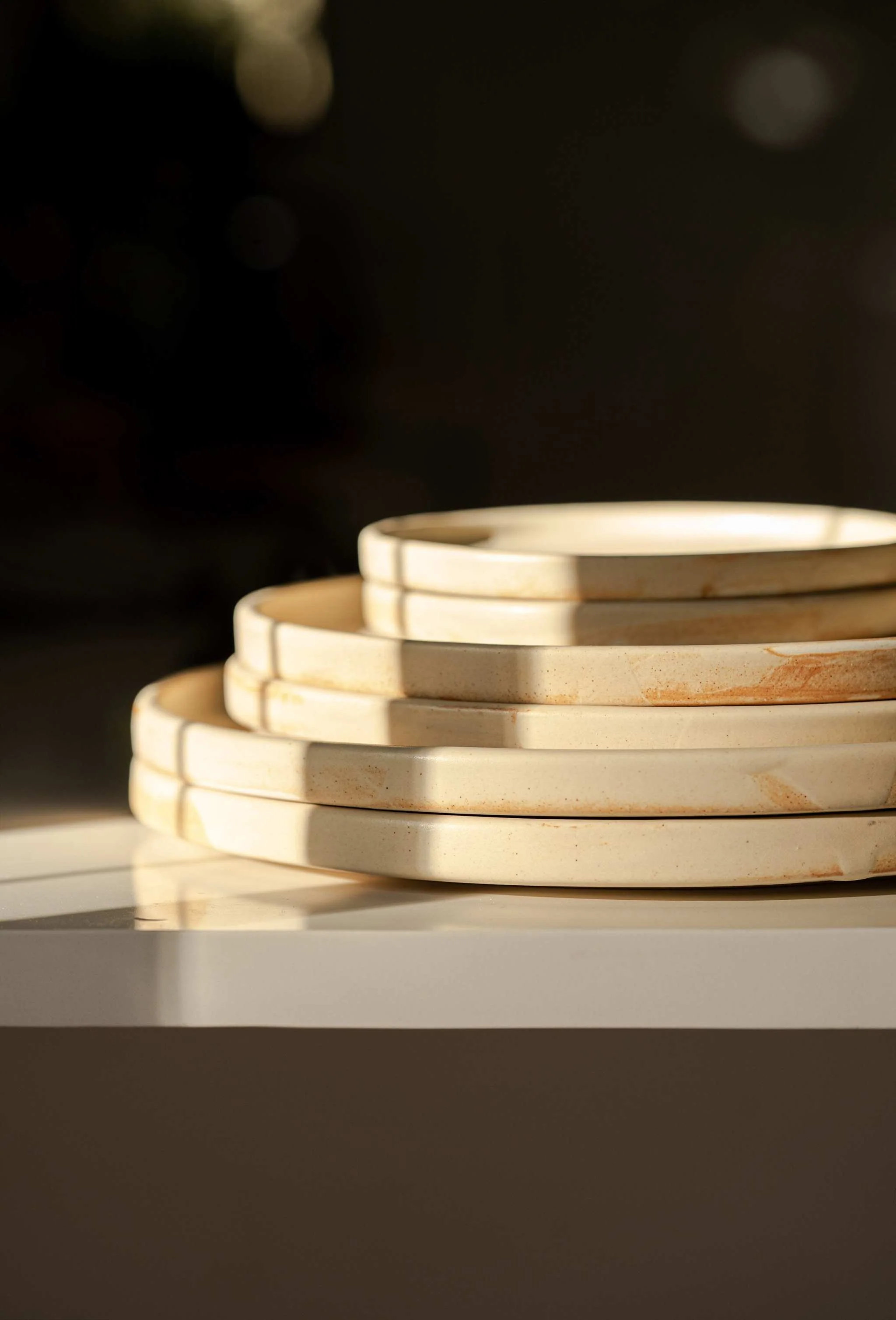 Beige Matte Stoneware Dinner Plates - Image 10