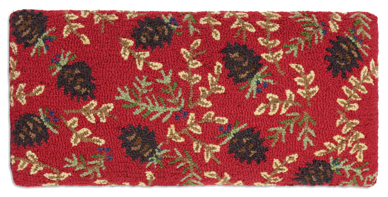 Ruby Cones Hickory Bench with Hooked Wool Top - Image 2