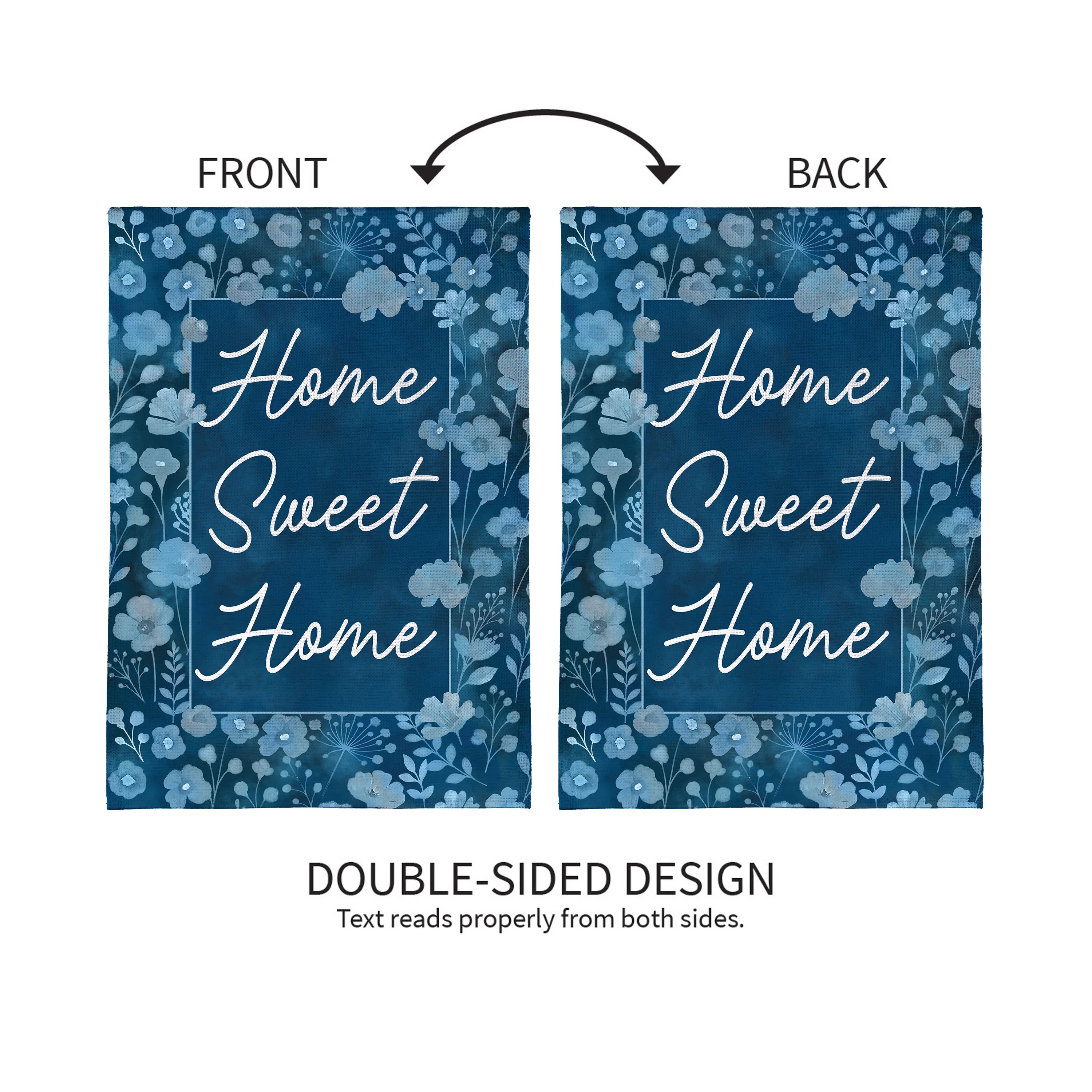 VivaStyle Gilded Meadow Burlap Garden Flag "Home Sweet Home" - Image 4