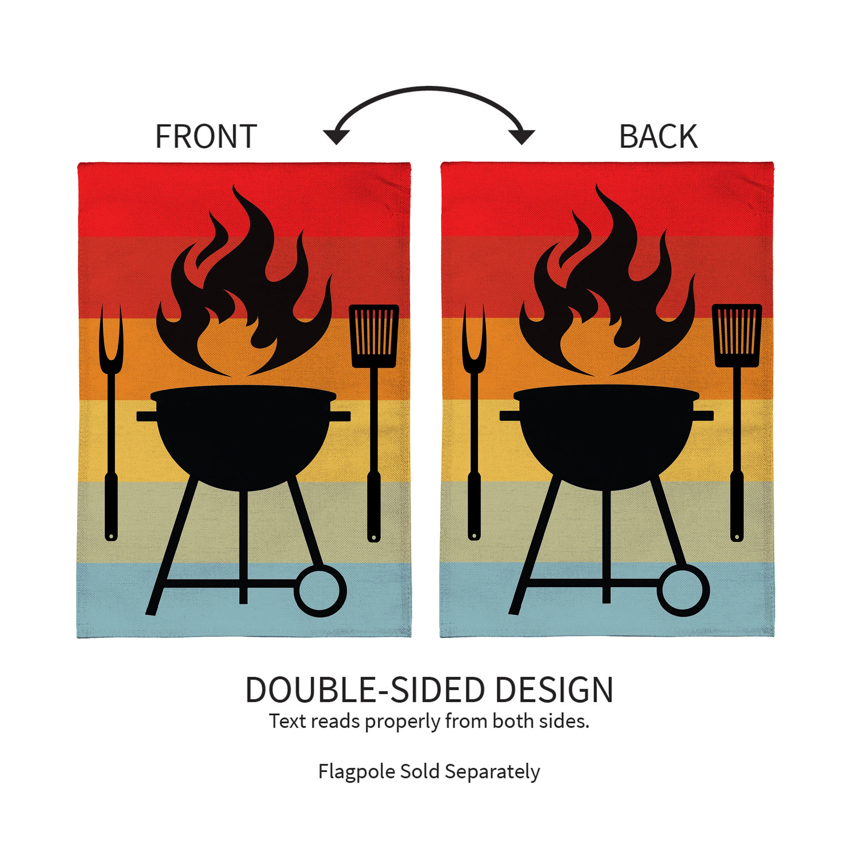 Gradient Grill Burlap House Flag - Image 4