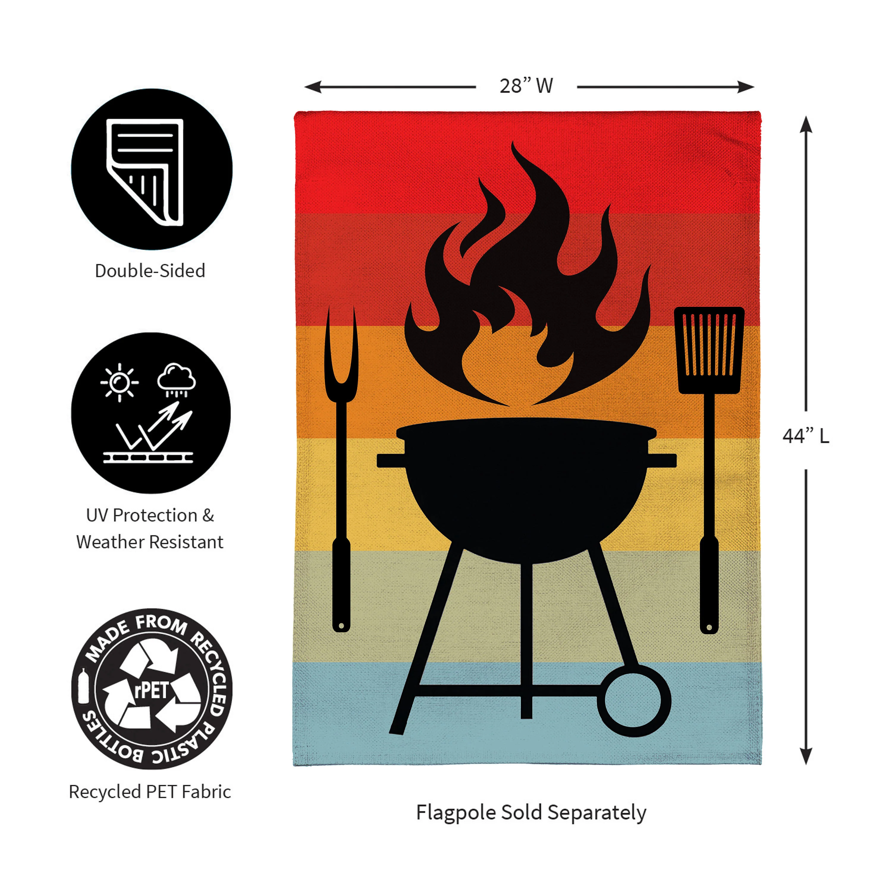Gradient Grill Burlap House Flag - Image 5