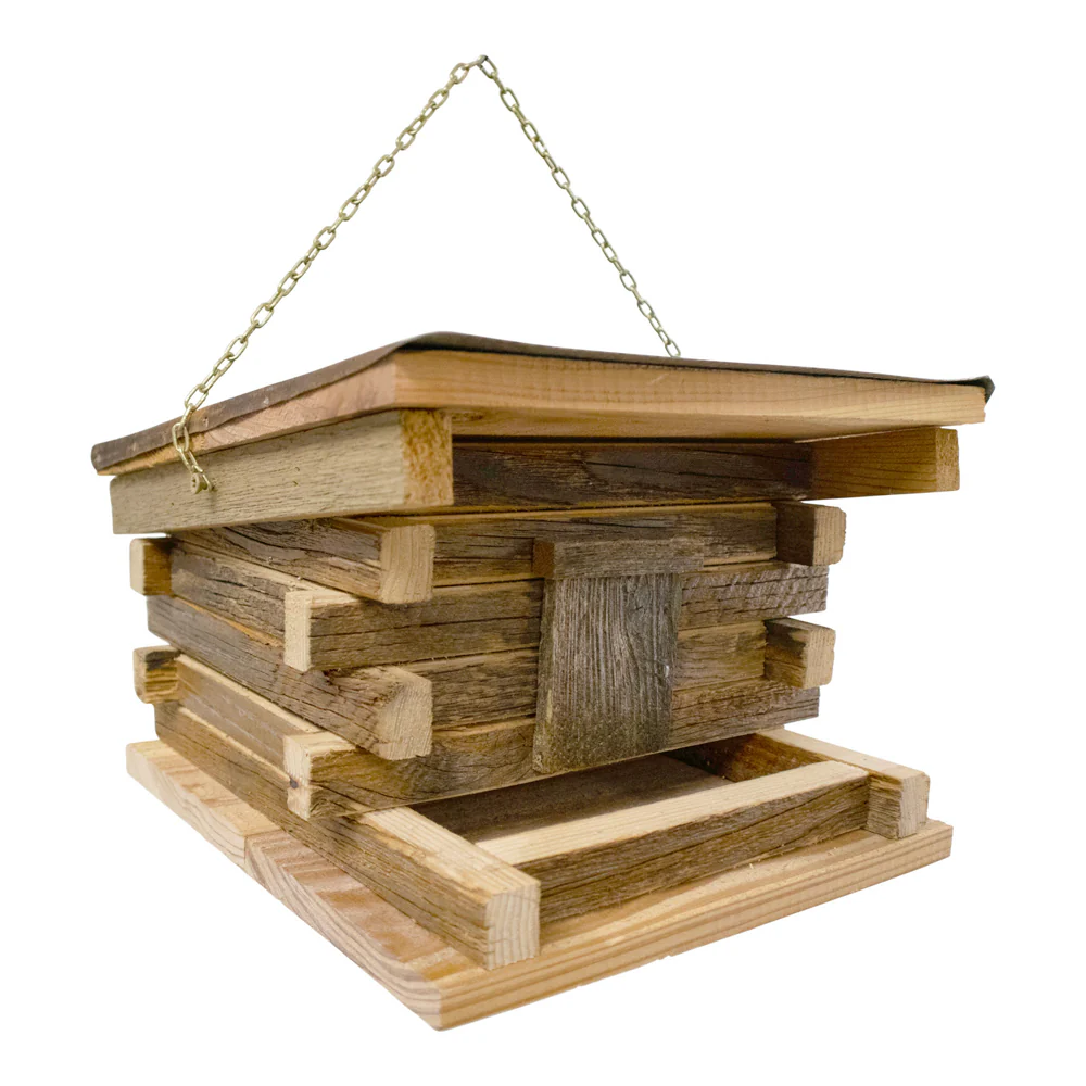 Franklin Cedar Log Cabin Bird Feeder - Image 4
