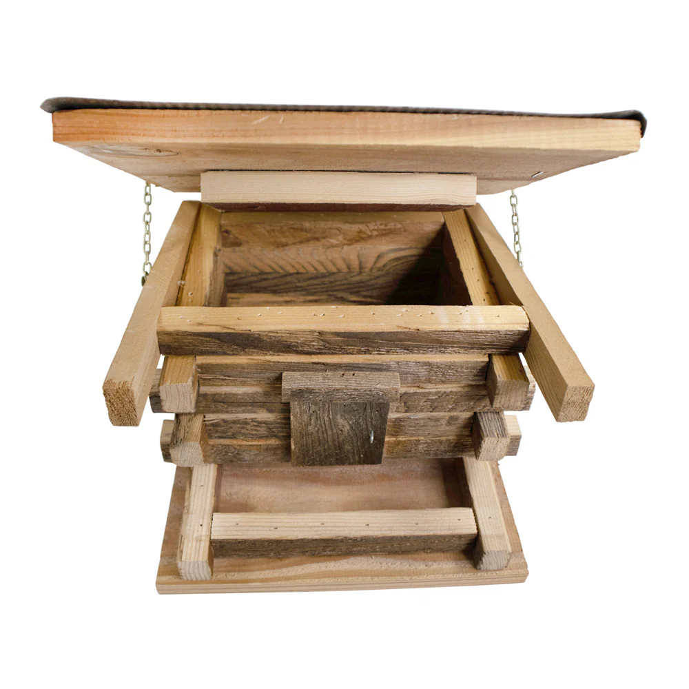 Franklin Cedar Log Cabin Bird Feeder - Image 5