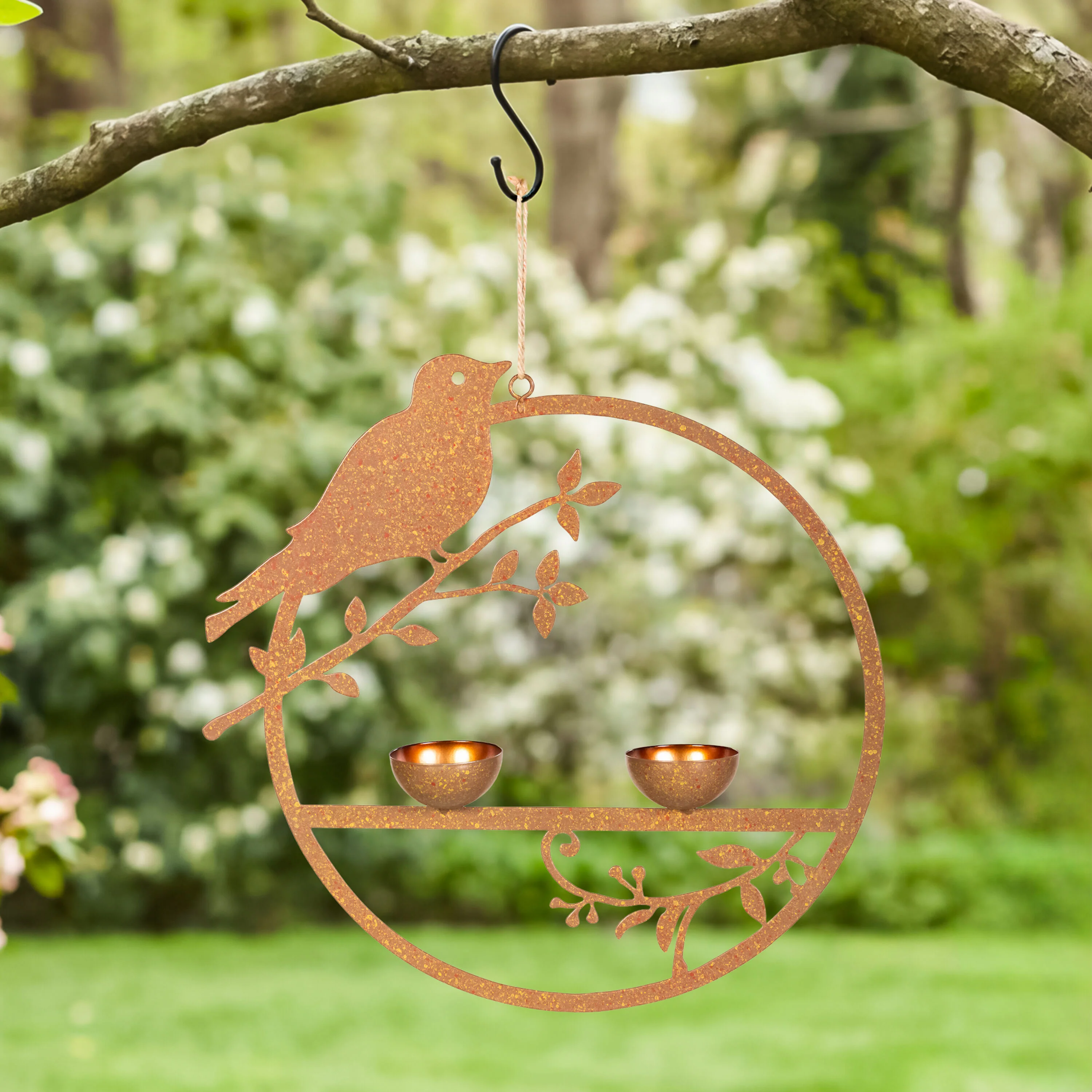 Metal Hanging Bird Feeder, Set of 2 - Image 2