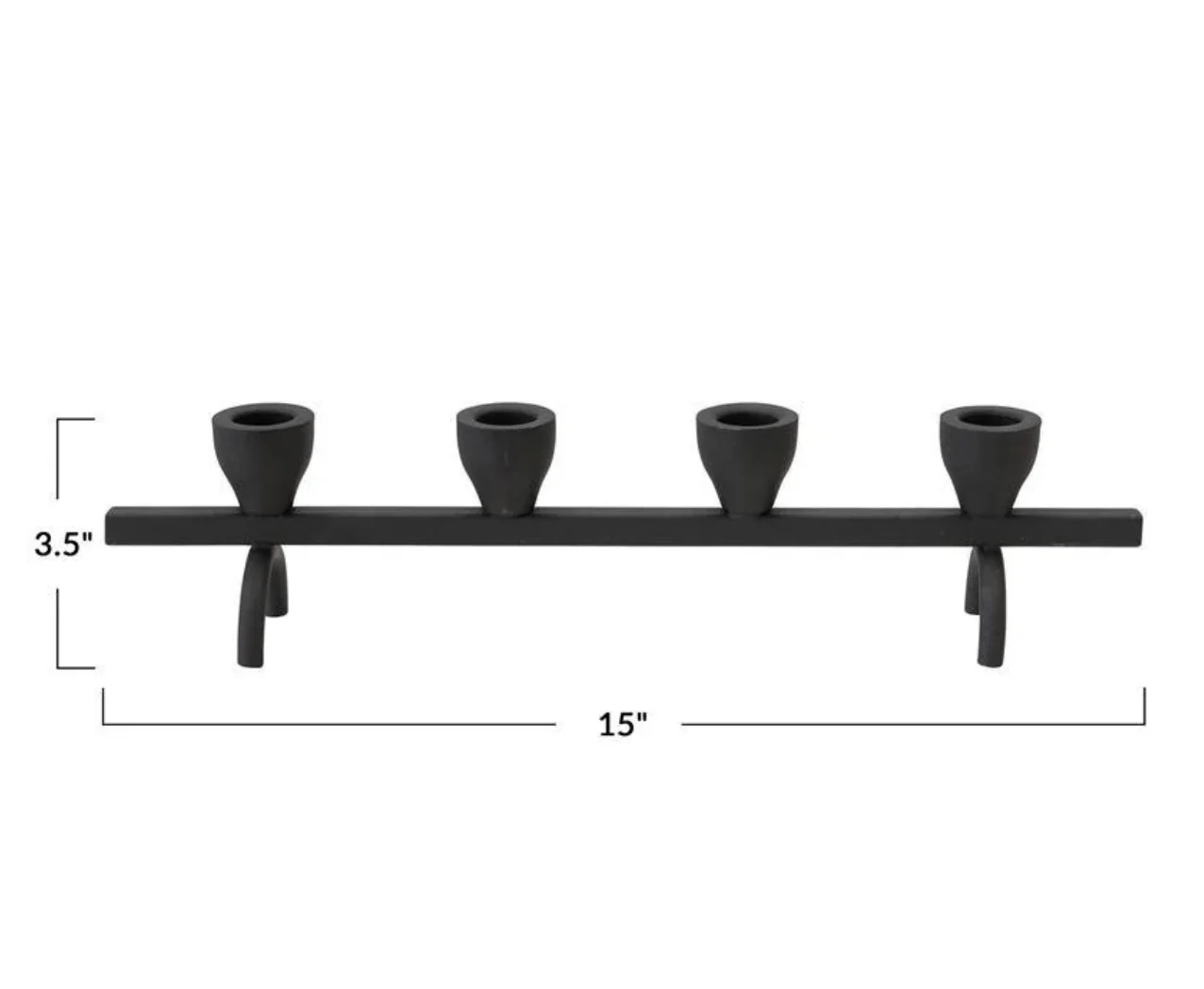 Black Textured Metal Taper Holder - Image 2