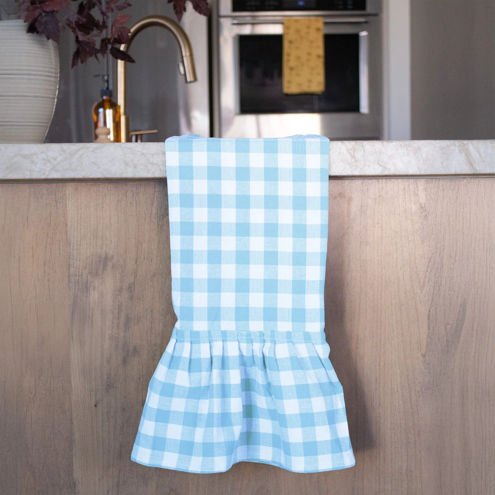 Blue Ruffled Gingham Dish Towel - Image 3