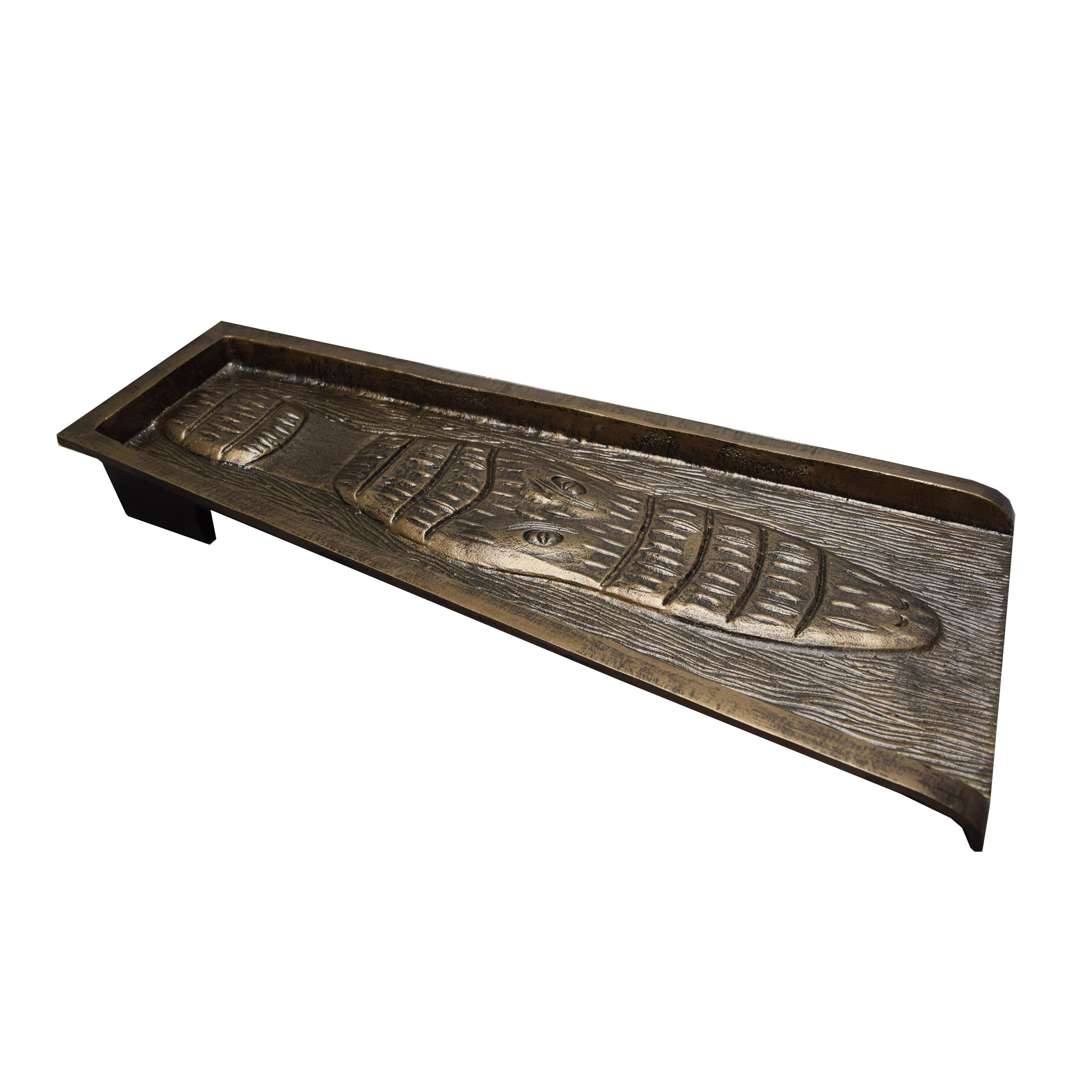 Bronze Alligator 24-in Cast Aluminum Downspout Gutter Splash Block - Image 3
