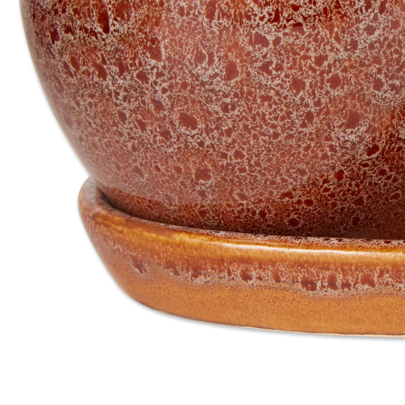 BROWN ROUND CERAMIC SMALL PLANTER SET OF 3 - Image 4