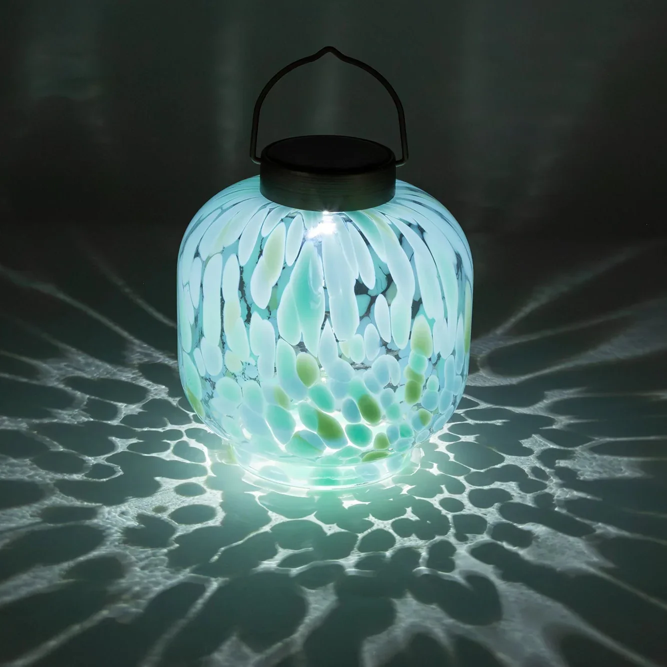Cabin Solar Lantern Handblown Glass, 8" - Image 2