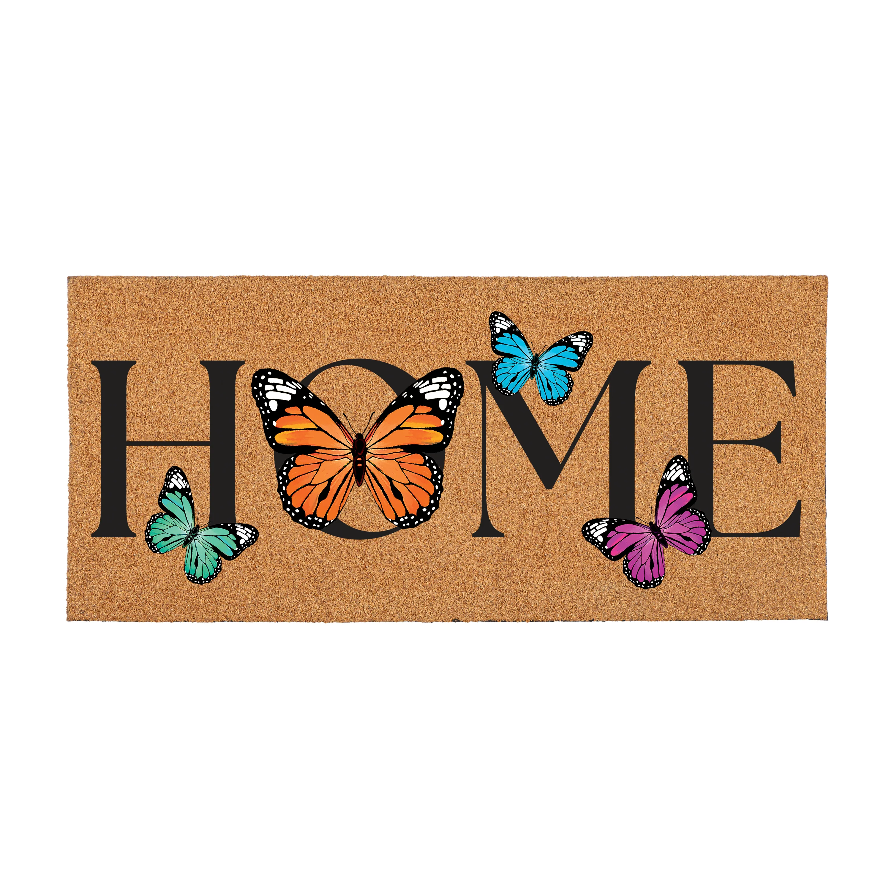 Pollinator Garden Butterfly Family,  Flocked Coir Sassafras Switch Mat 22"x10" - Image 2