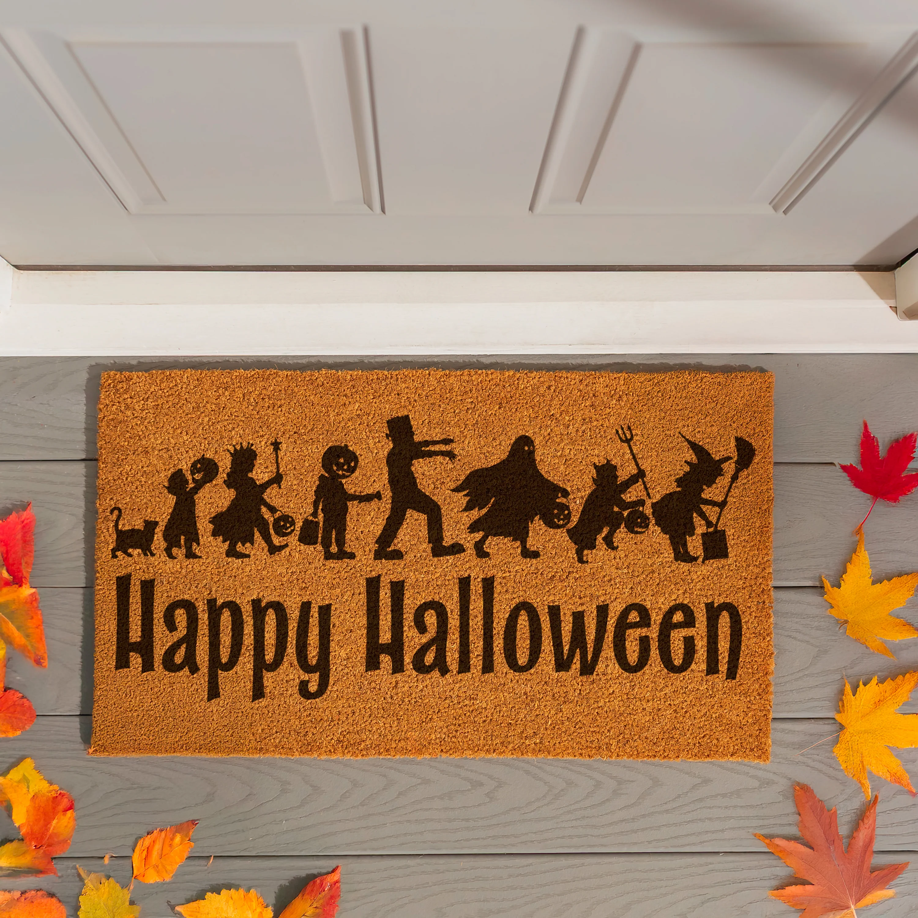 Haunted House Coir Mat, "Happy Halloween" 28"x16" - Image 2