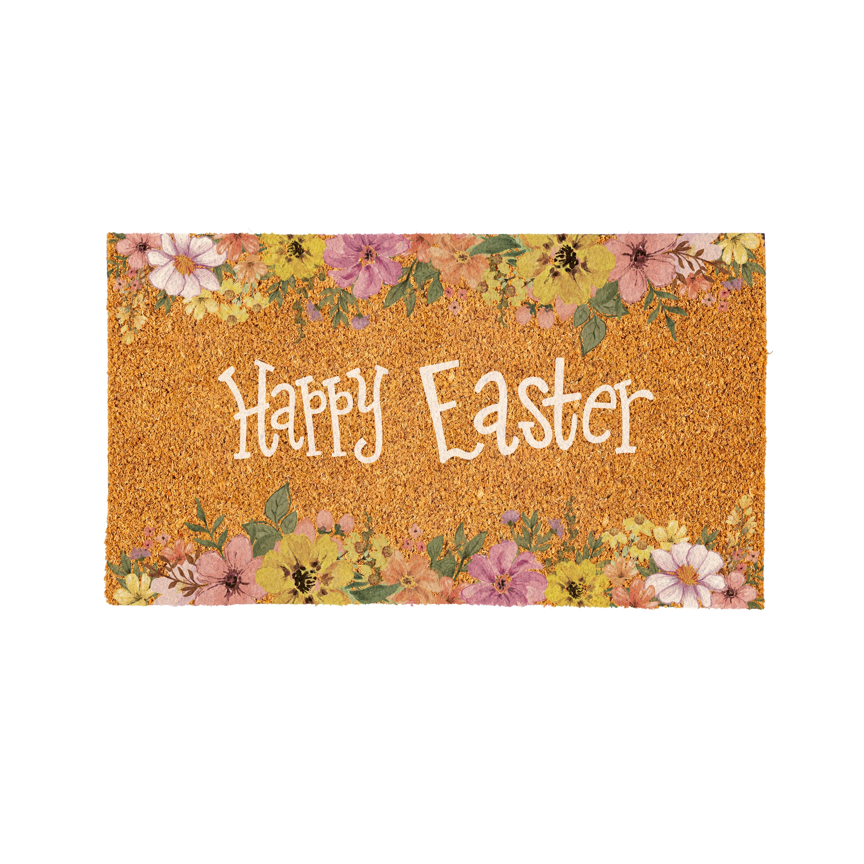 Bunny Blooms Floral Bunny, Coir Mat 28"x16" - Image 2