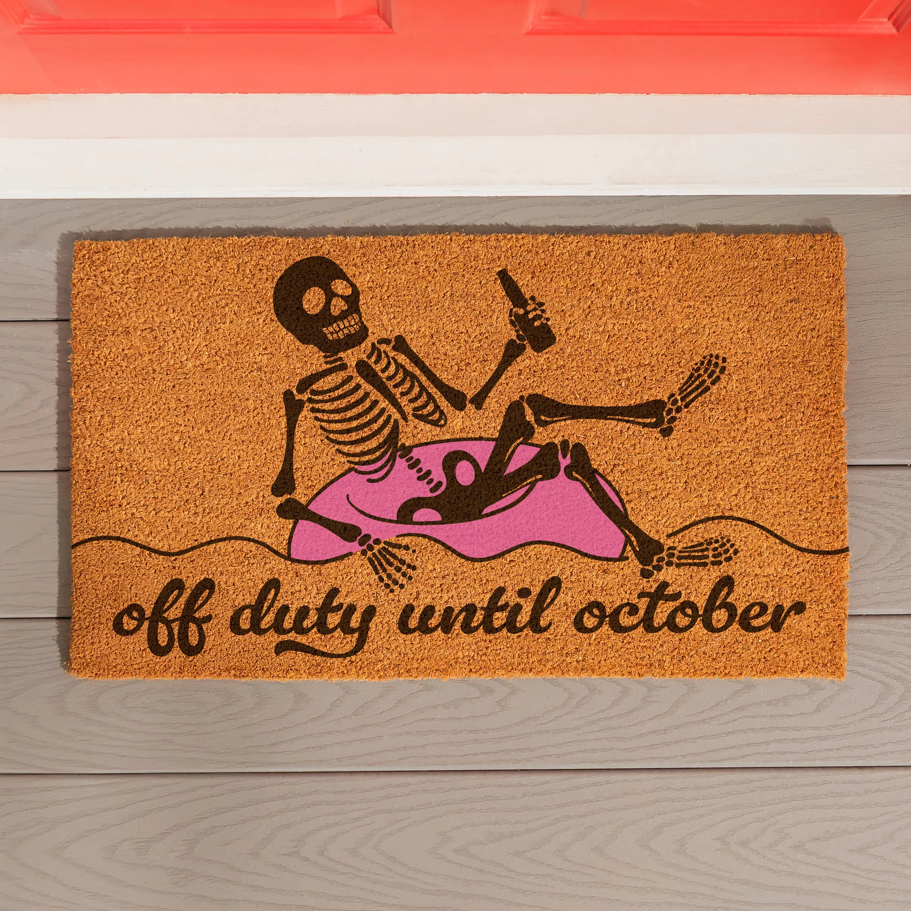 Summerween Off Duty Coir Mat, 28"x16"