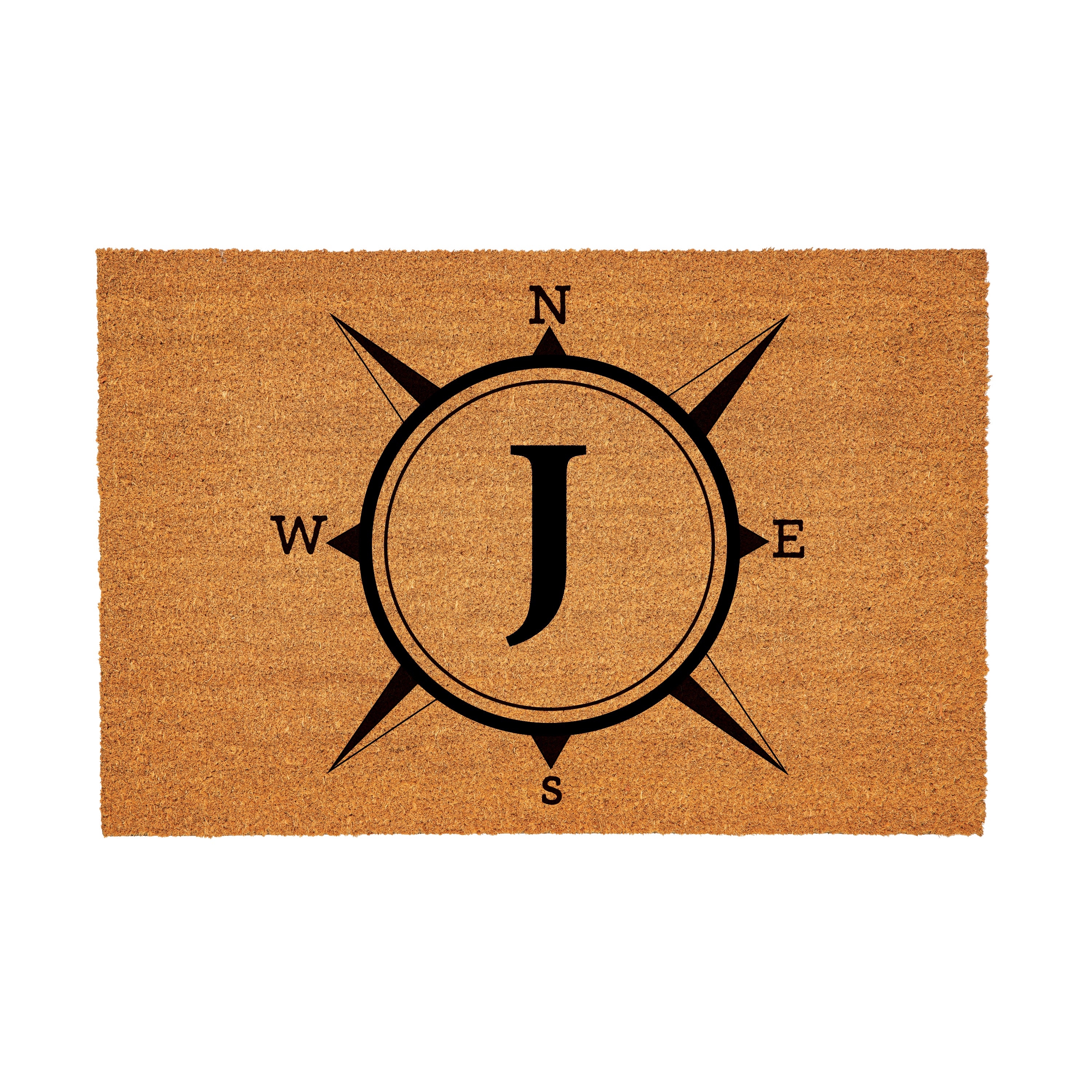 Coastal Coir Mat Compass Monogram 36x24"