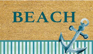 Blue Coastal Beach, Coir Mat 36"x24" - Image 3
