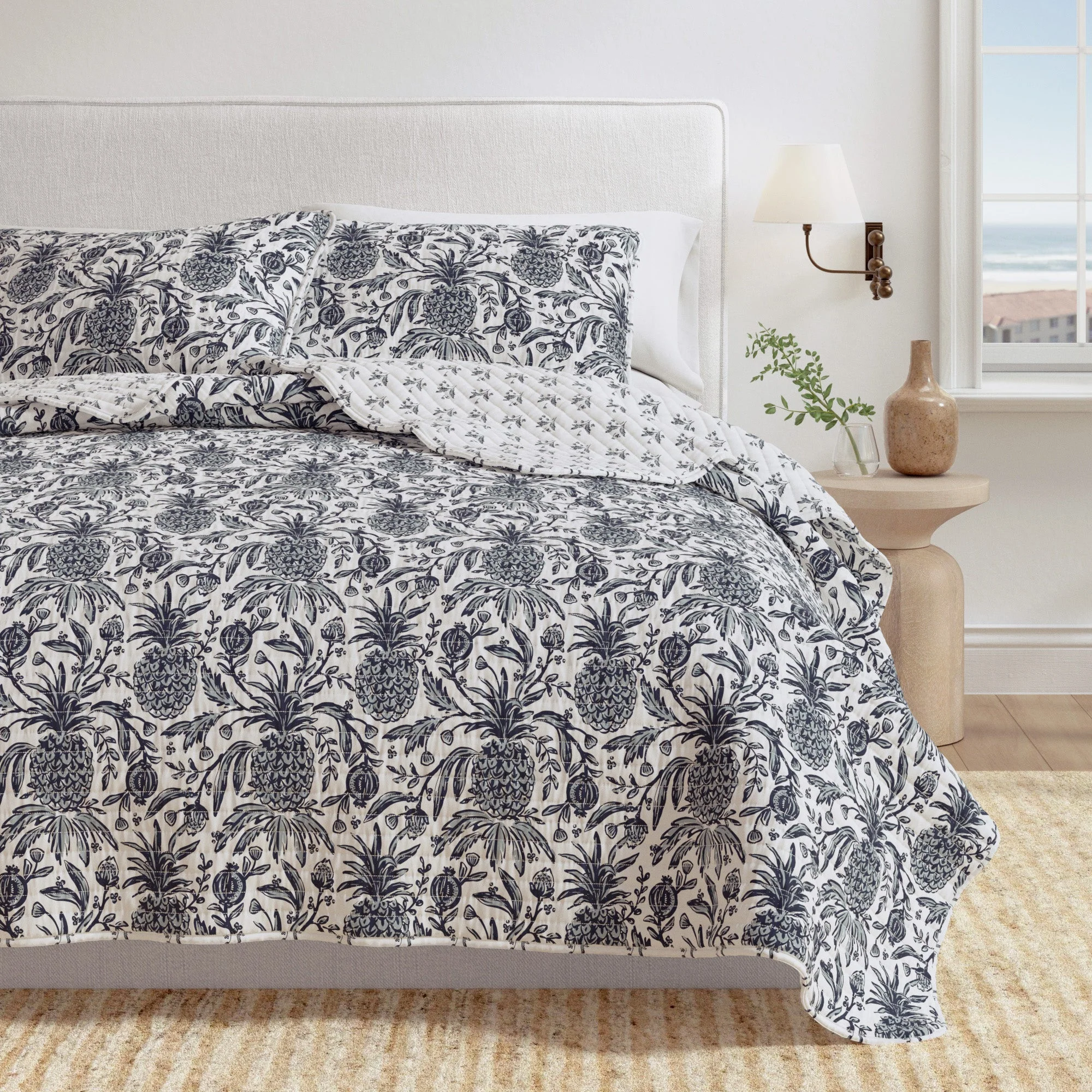 Bernice Coastal Printed Cotton Quilt Set - Image 6