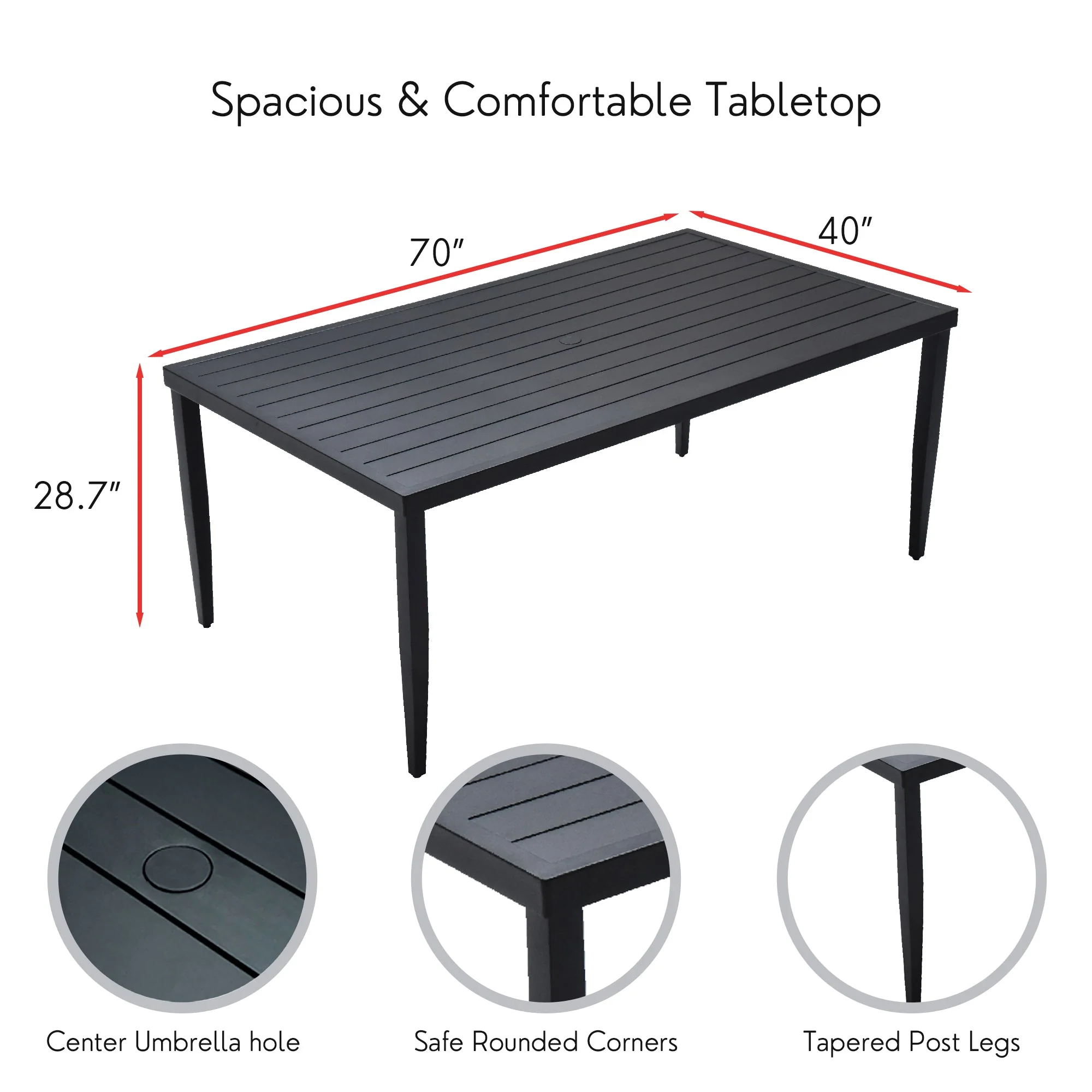 Comfortable 7-Piece Aluminum Outdoor Dining Set with Plush Cushions - Image 4