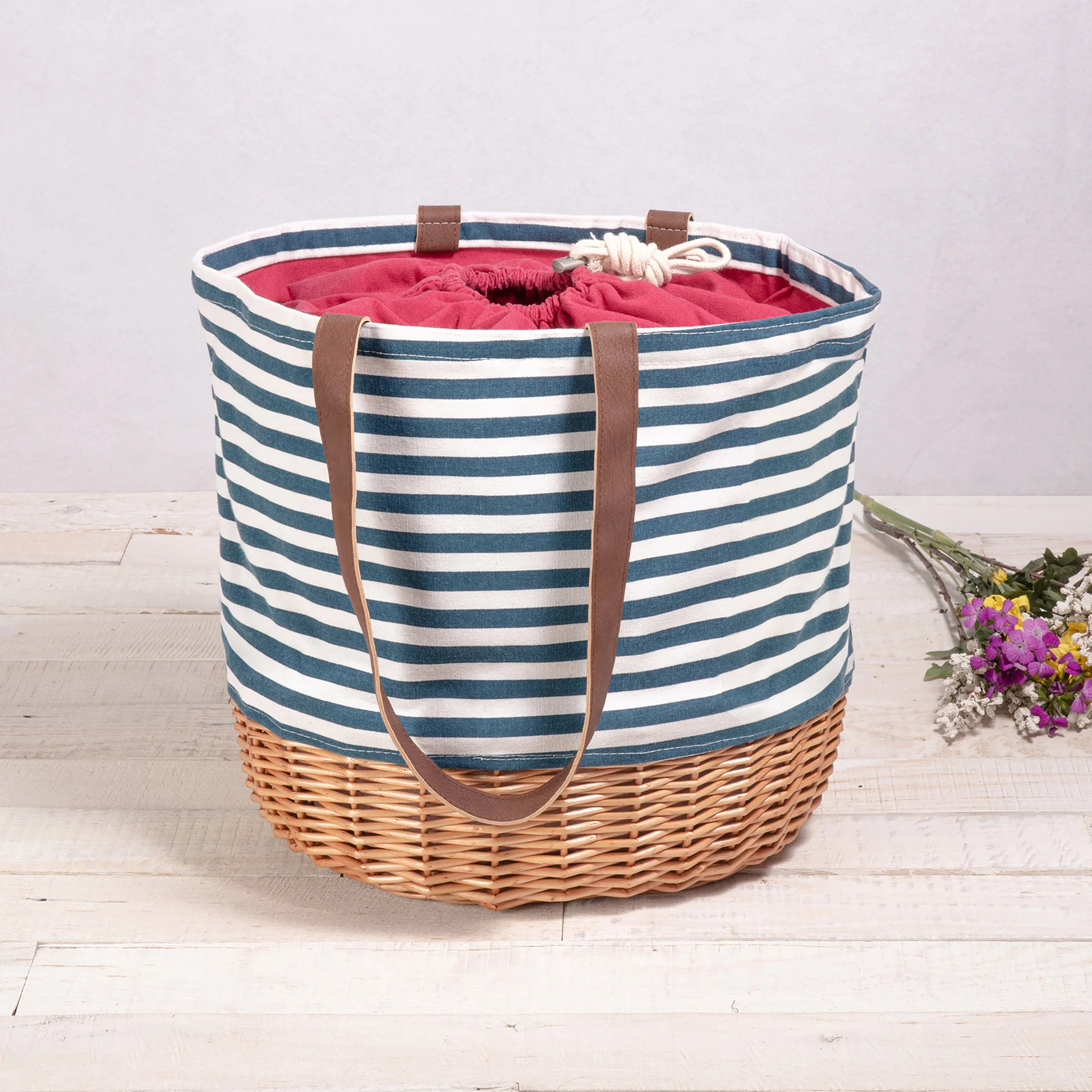 Coronado Canvas and Willow Basket Tote - Image 2