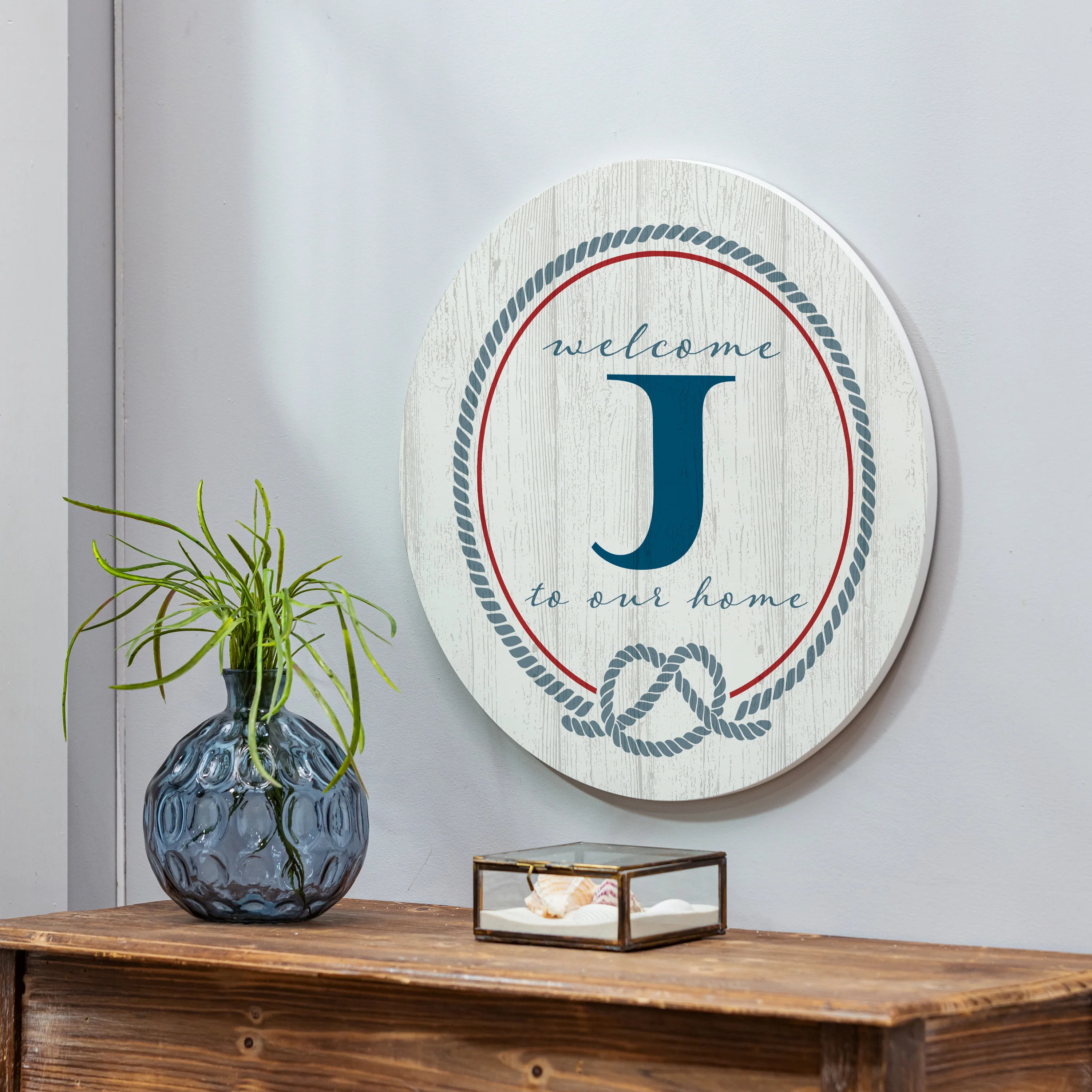 Coastal Door Décor Monogram White 18" J - Image 2