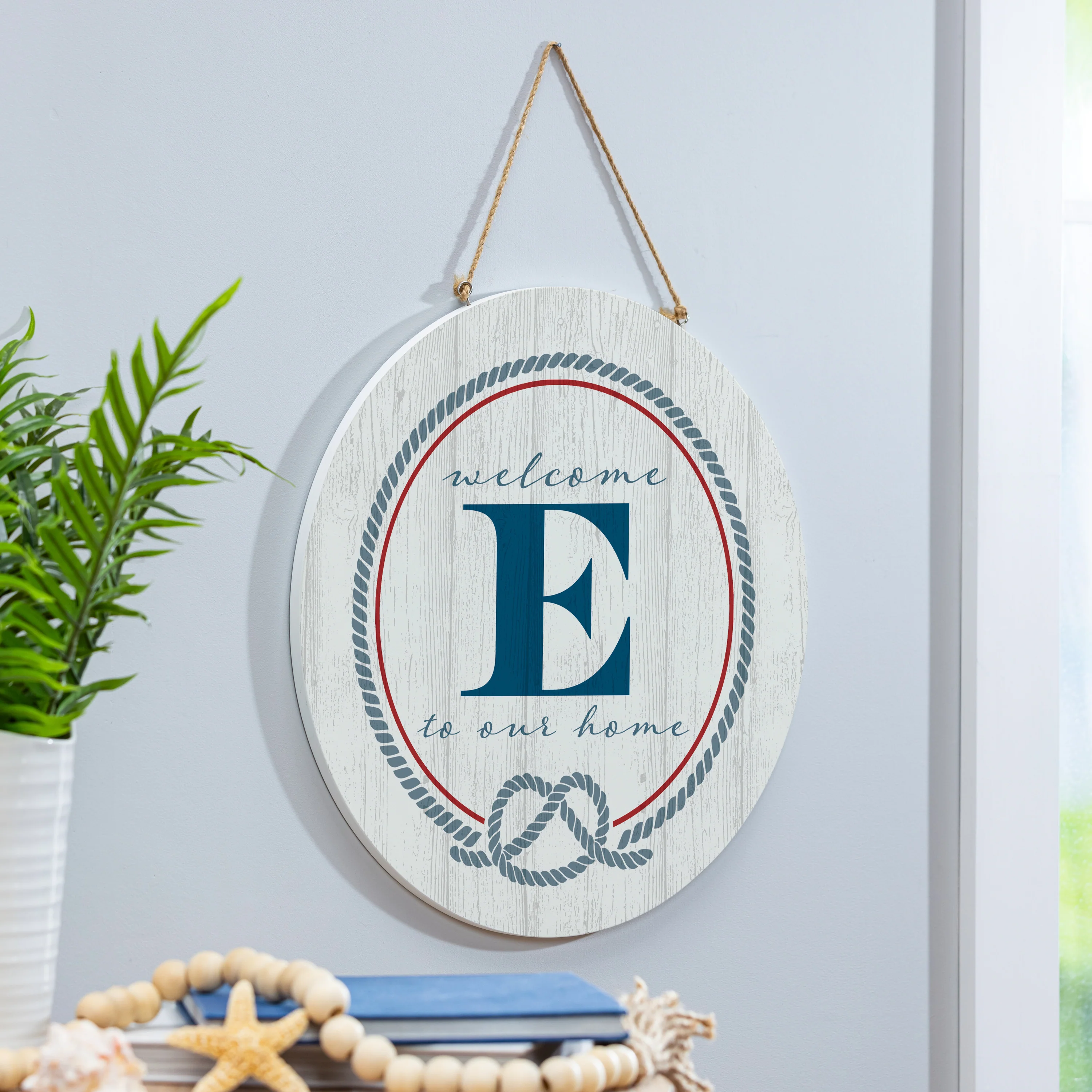 Coastal Door Décor Monogram White 18" E