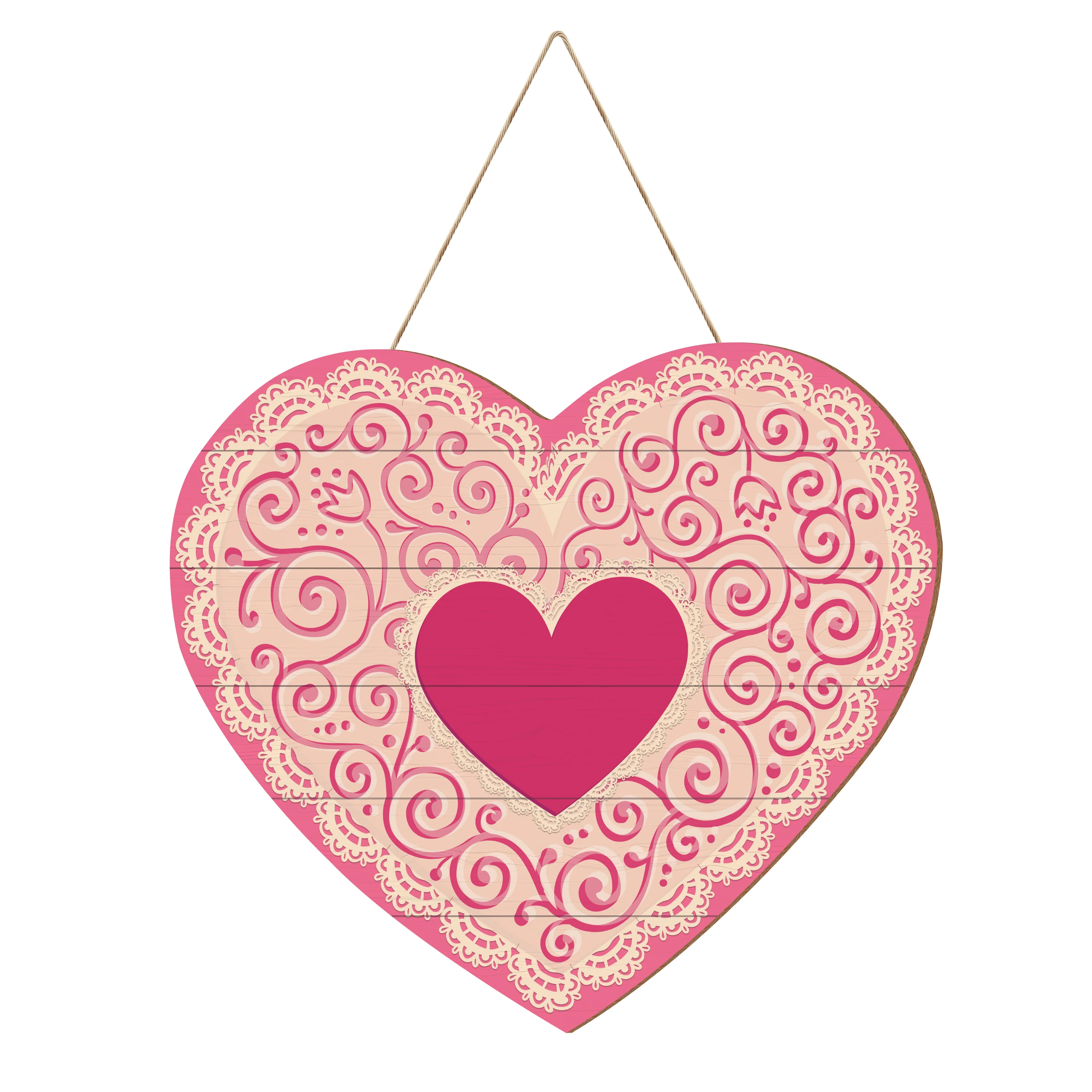 Laced Heart Be Mine Wooden Shaped Door Decor