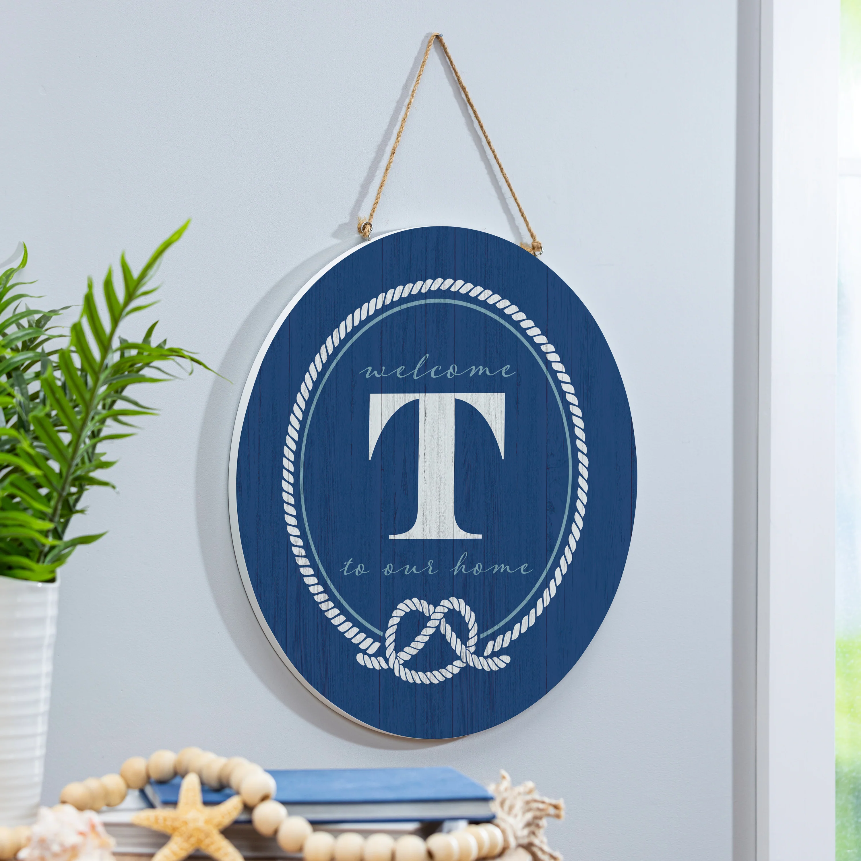 Coastal Door Décor Monogram Blue 18" T - Image 2