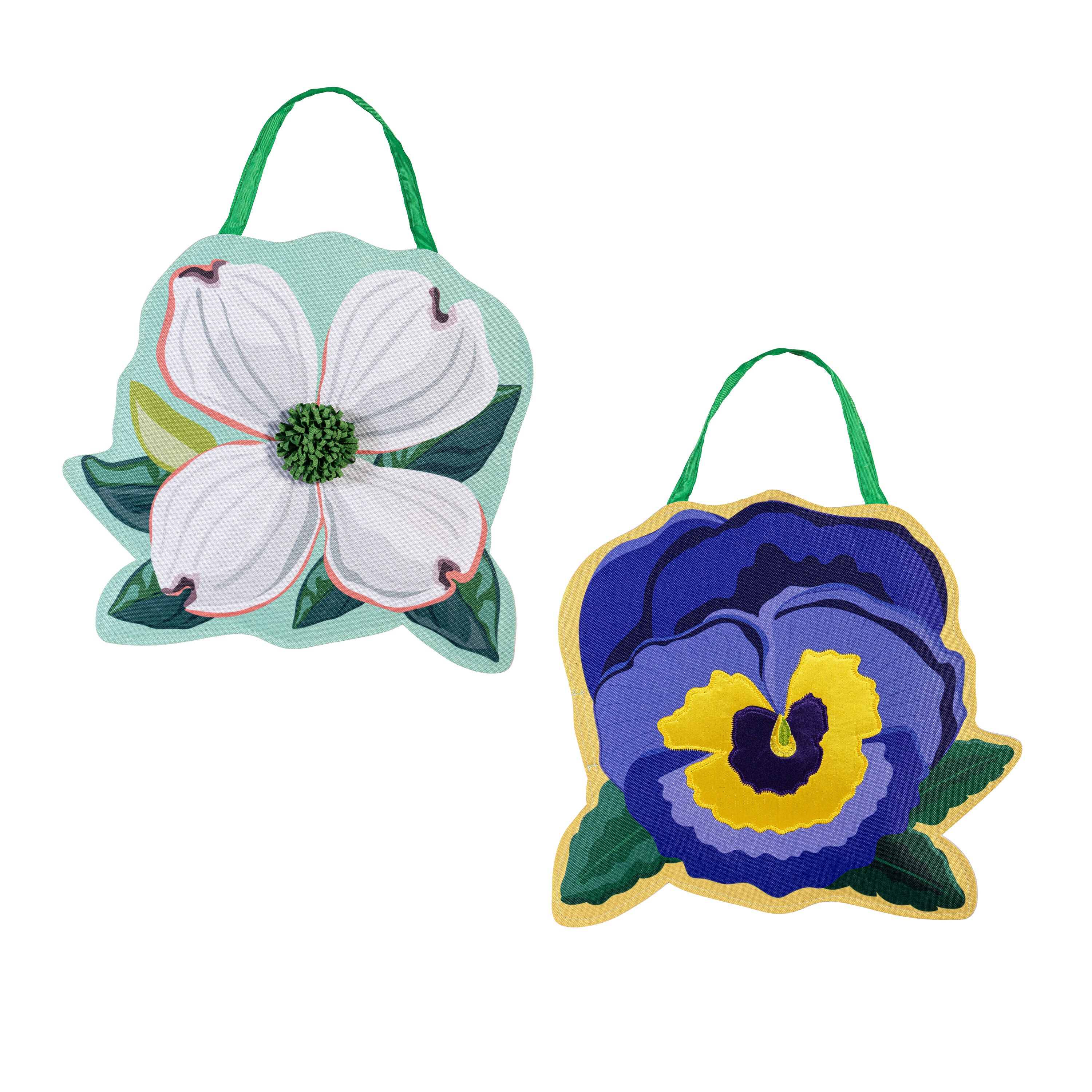 Vibrant Pansies & Dogwood Blossom Door Decor - Image 3