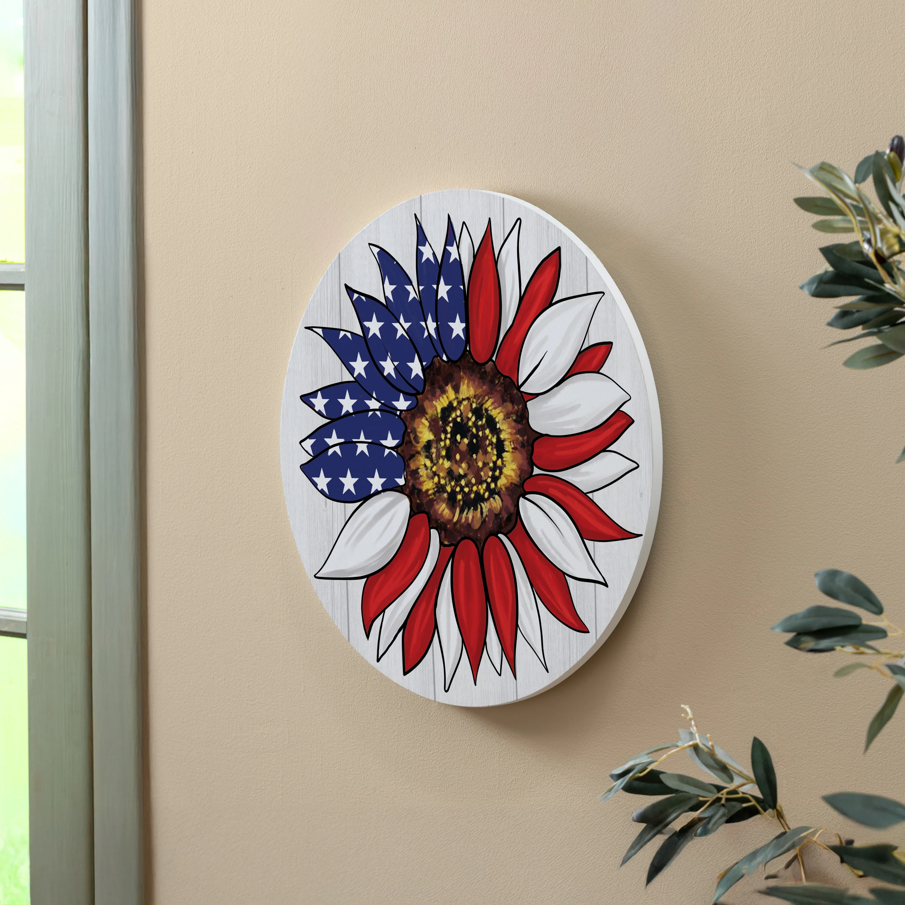 American Classic Patriotic Sunflower, 18" Door Décor - Image 2