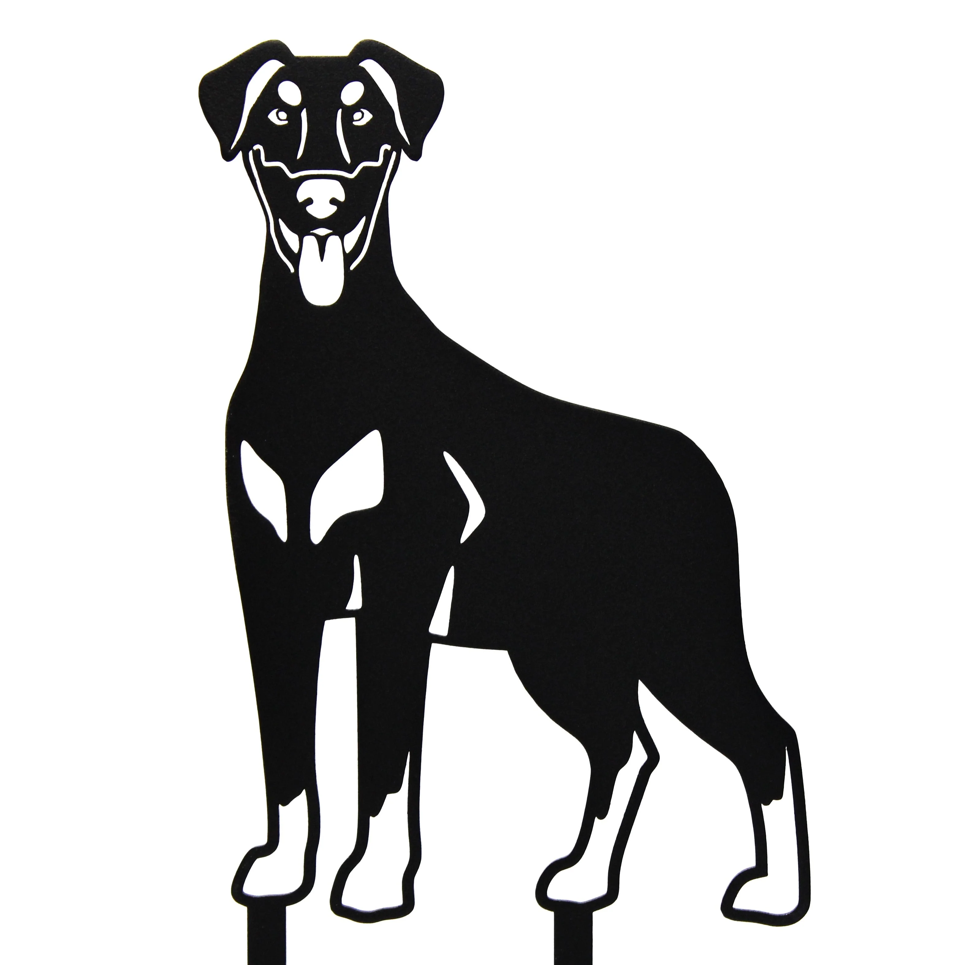 Doberman Pinscher - Natural Ear Garden Stake - Image 16