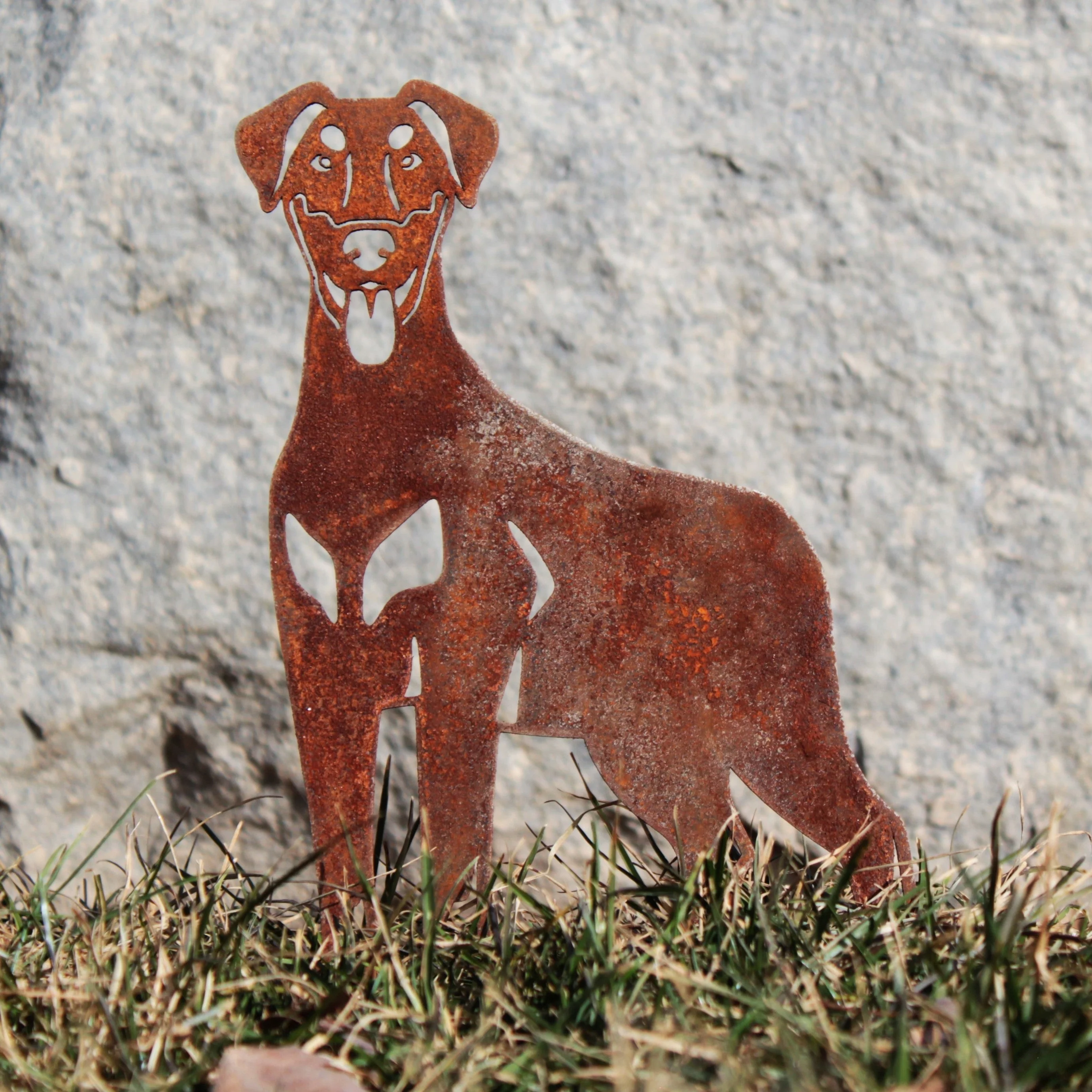 Doberman Pinscher - Natural Ear Garden Stake - Image 4