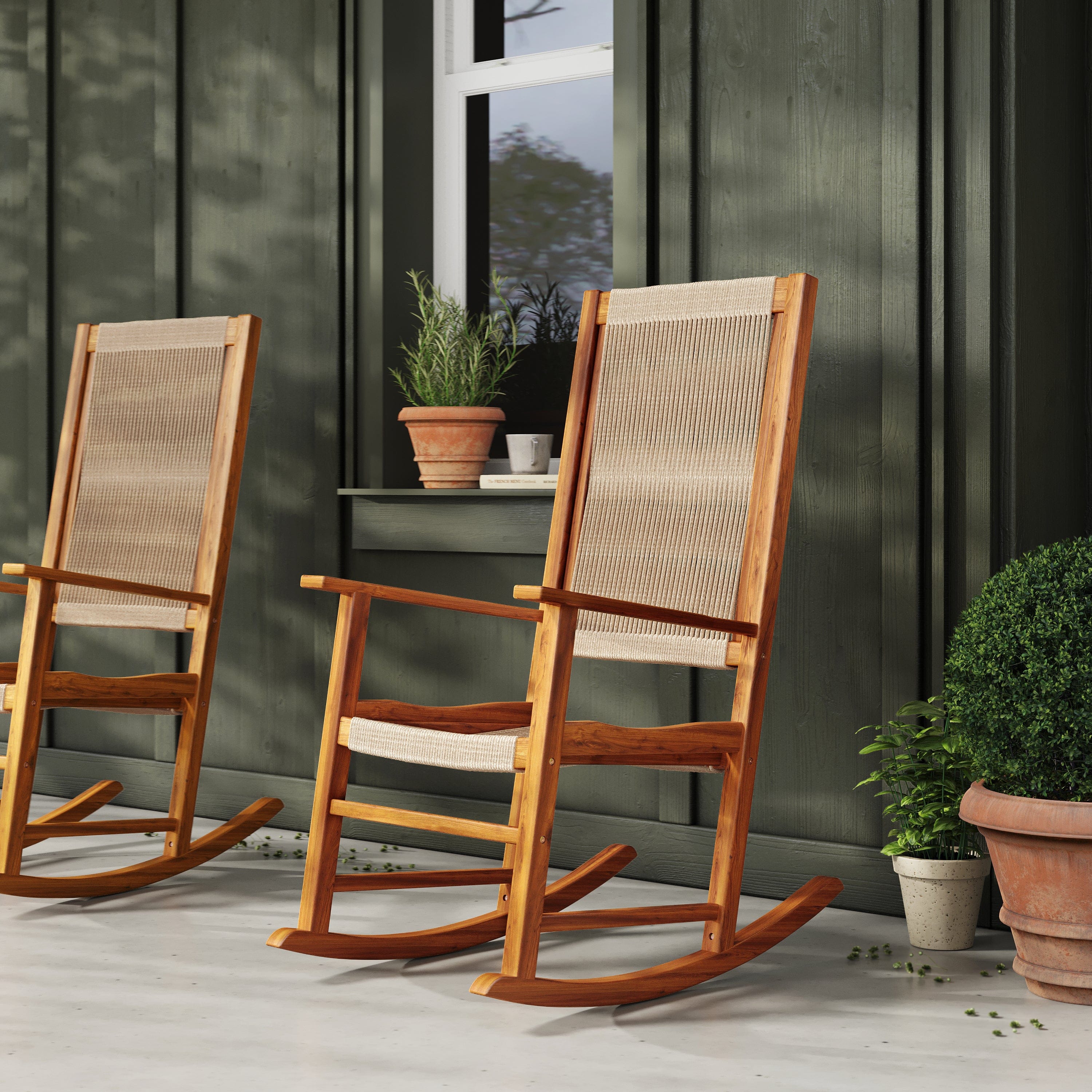 East Green Hudson Modern Outdoor Rocking Chair - Image 2