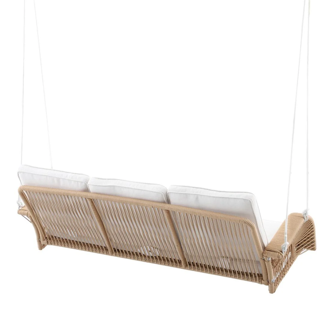 East Green Lucca Wicker Porch Swing with Cushions - Image 5