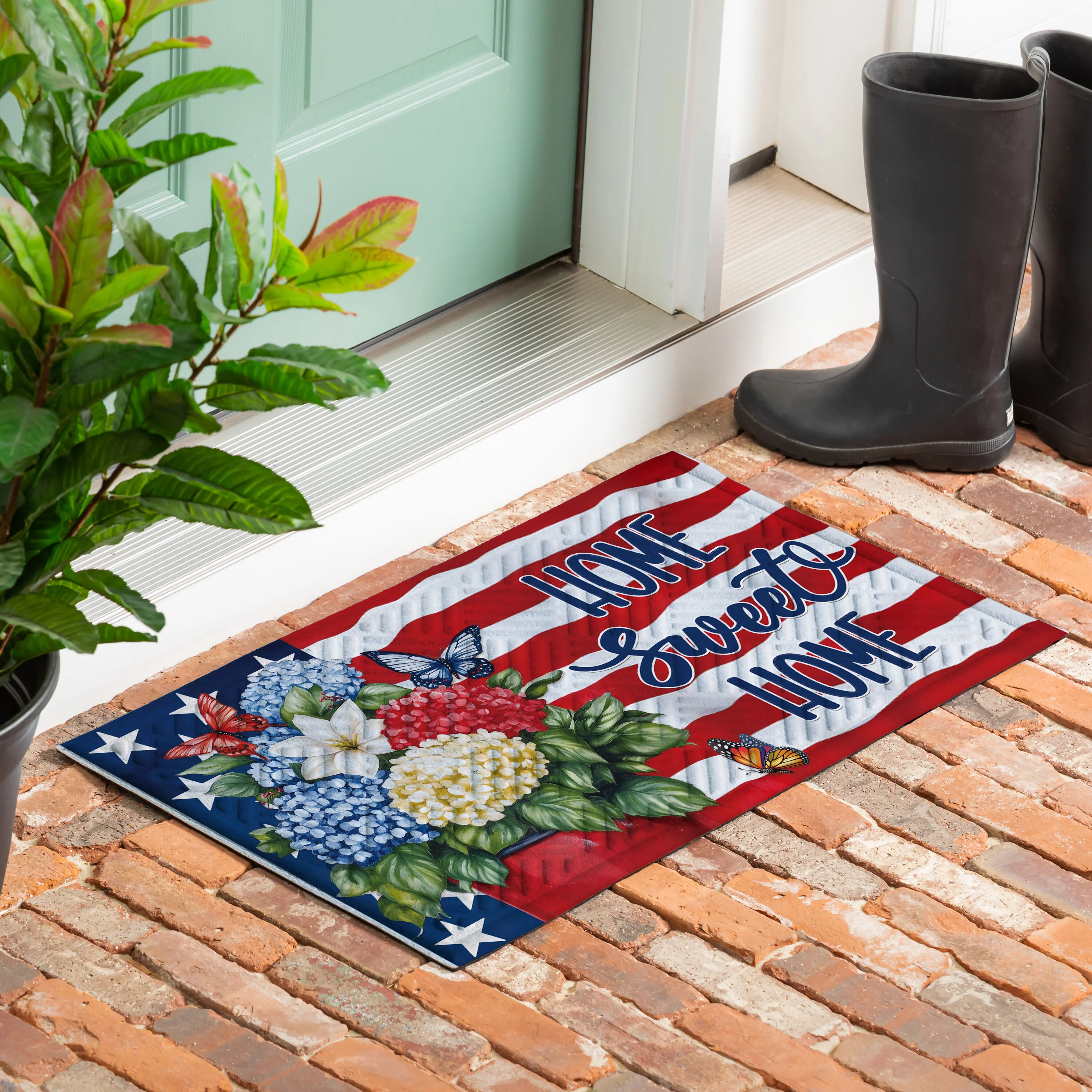 Patriotic Hydrangeas Embossed Mat - Image 2