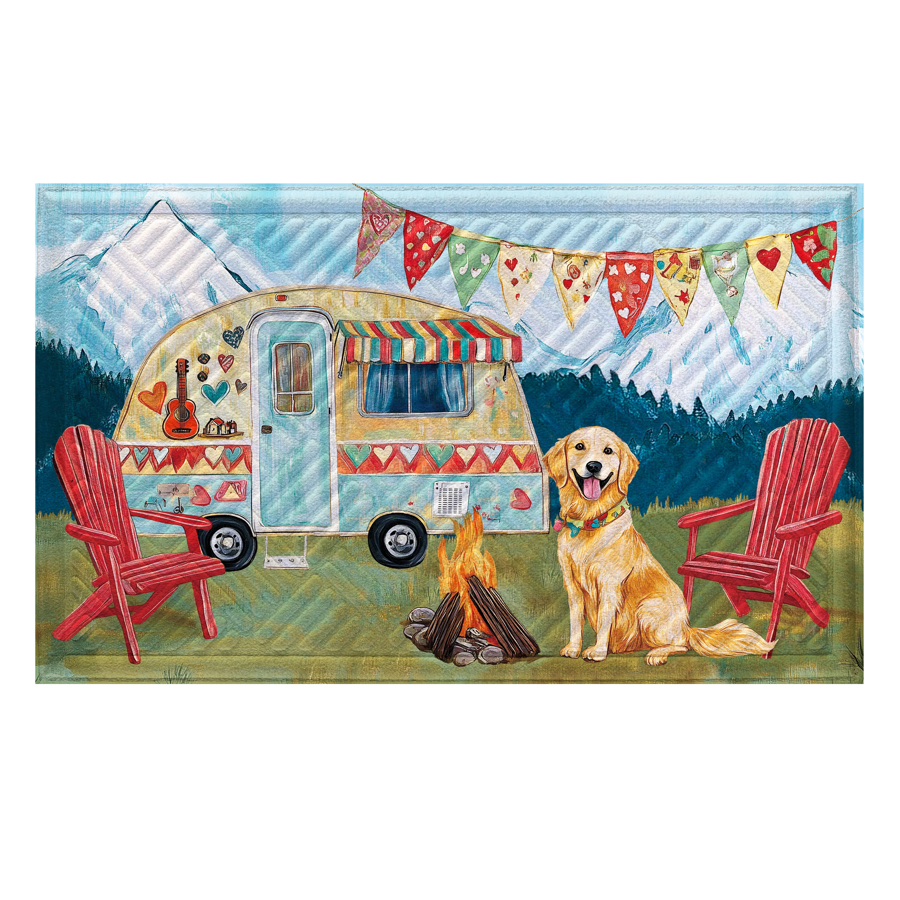 Camping Dog Embossed Mat - Image 2