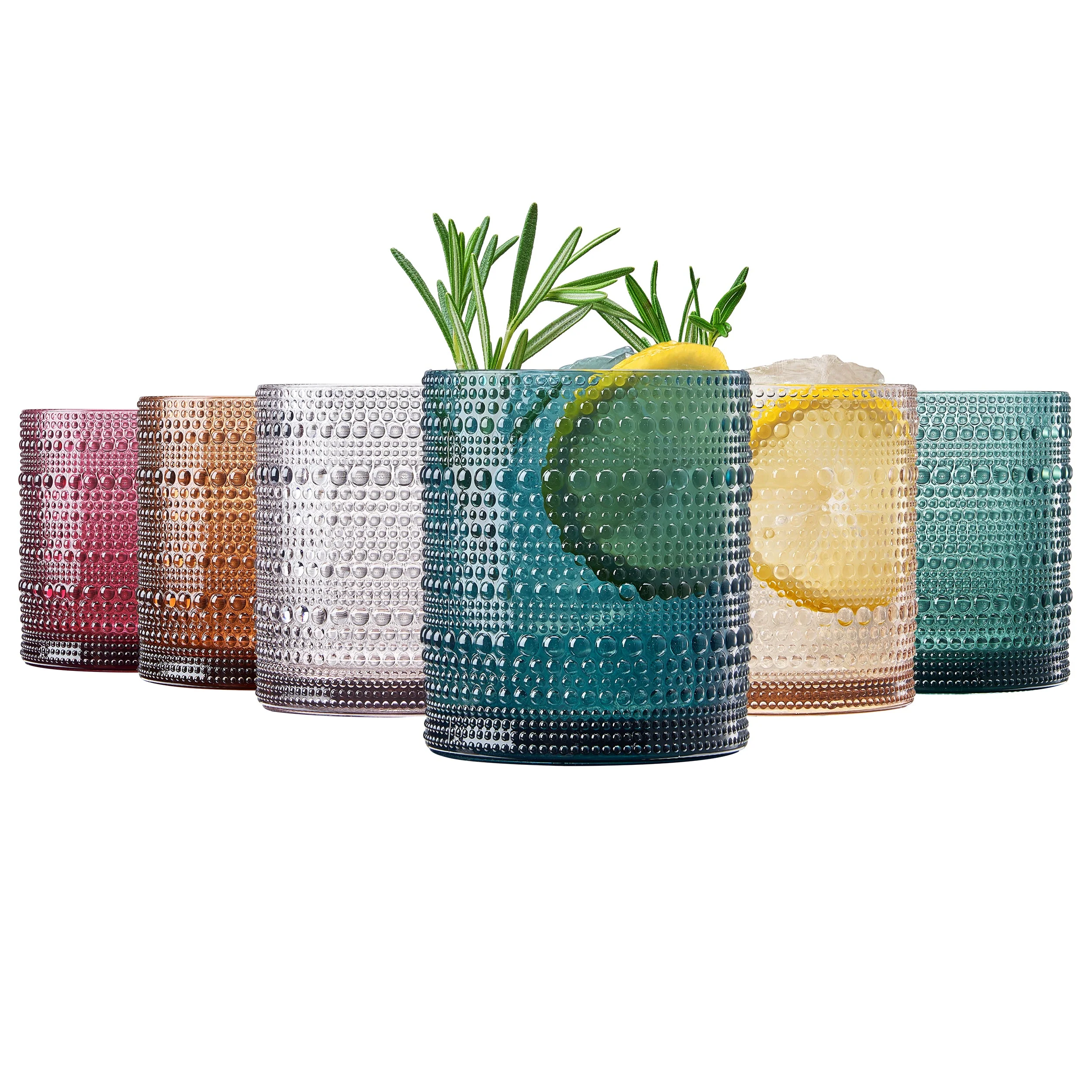 Eze Acrylic Lowball Hobnail Glassware, Set of 6 - Image 2