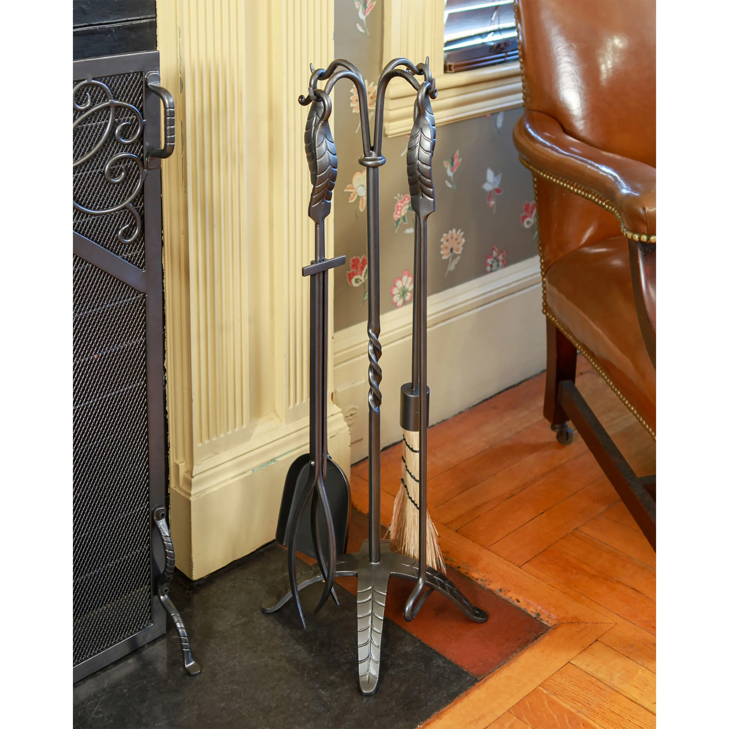 Large Leaf Fireplace Tool Set