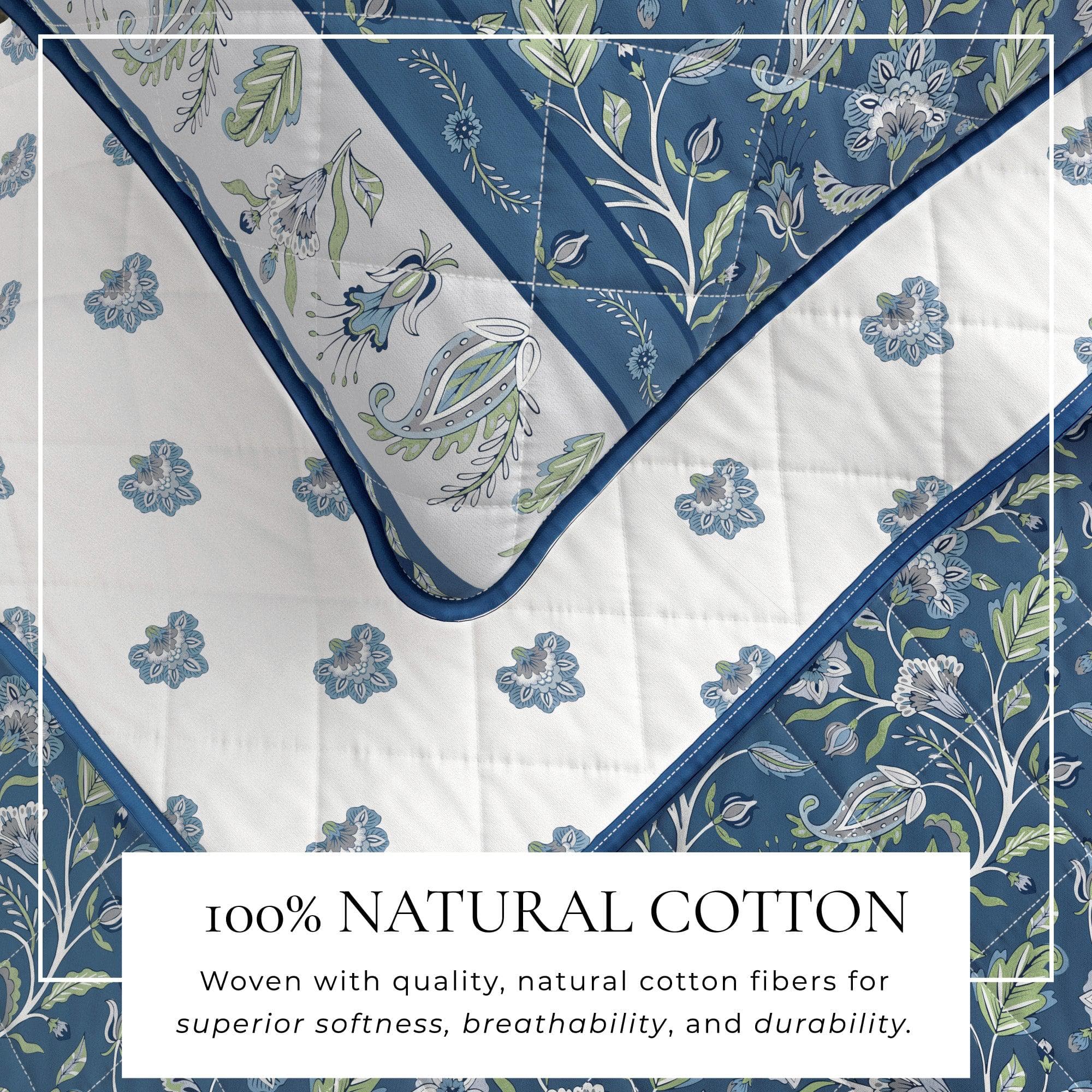 Indira Floral Boho Printed Cotton Quilt Set - Image 8