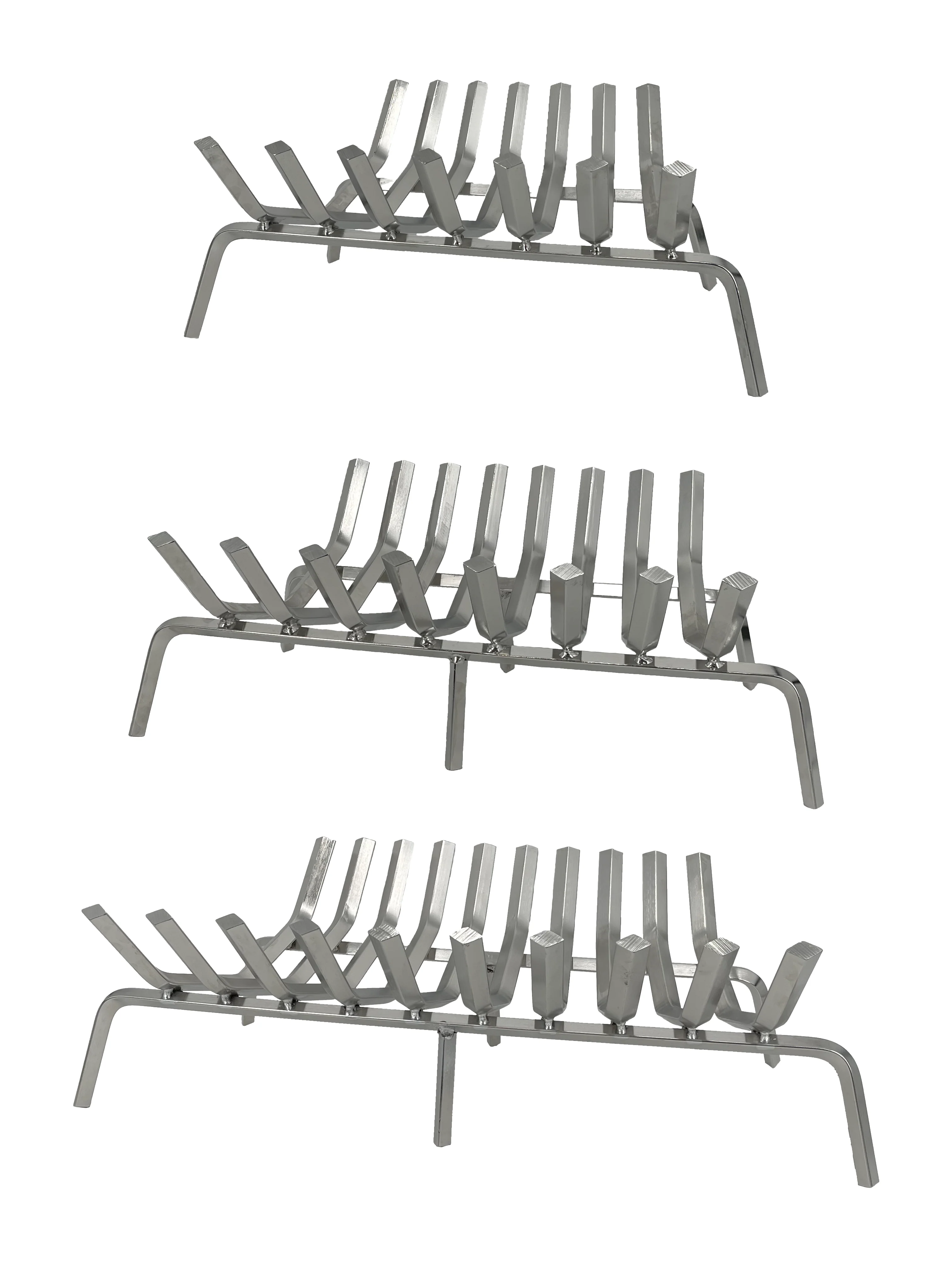 Fireplace Grate 10 Bars, 1 1/8" Thick, Diamond Stock, Stainless Steel Finish - Image 2