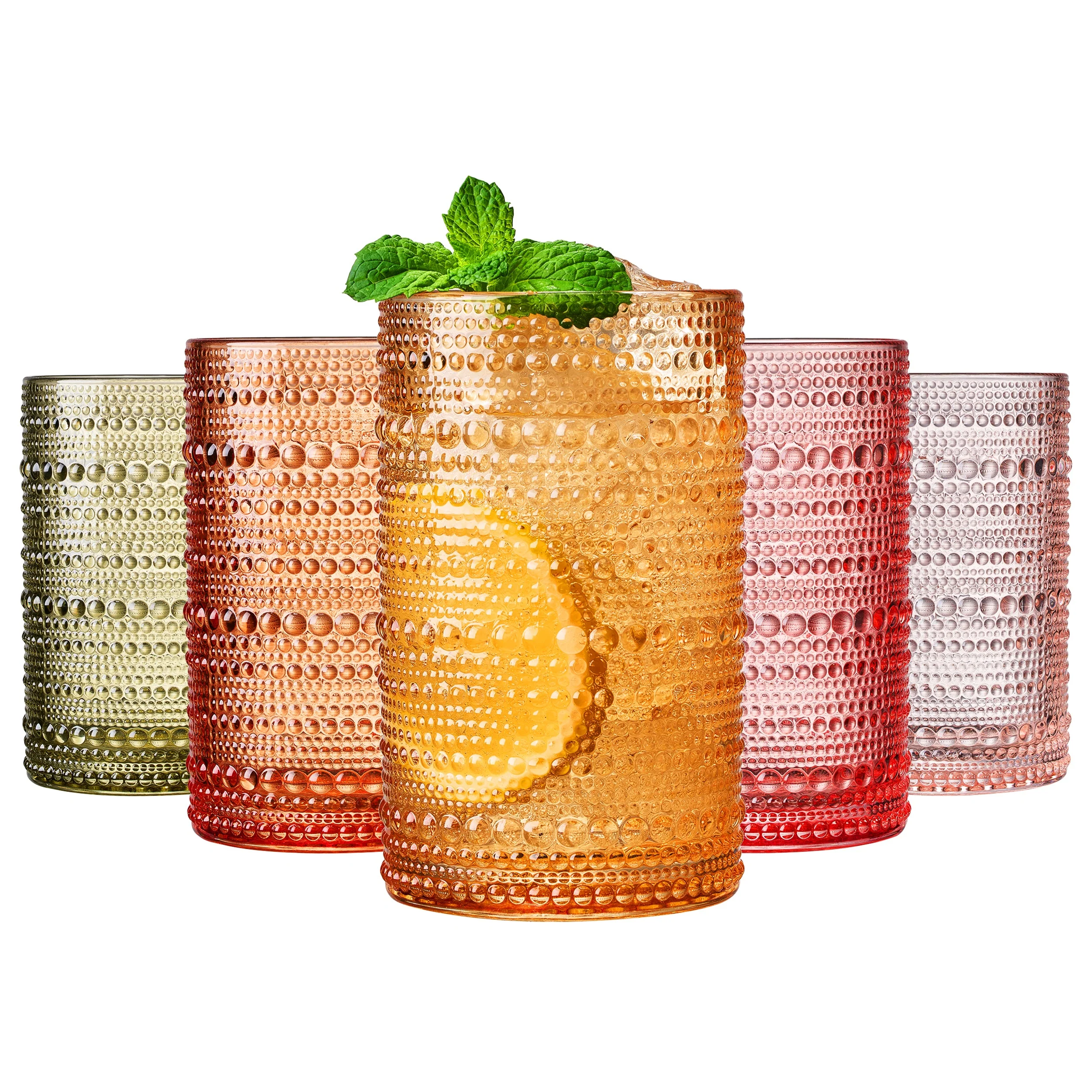 Fortuna Hobnail Highball Glassware, Set of 5 - Image 2