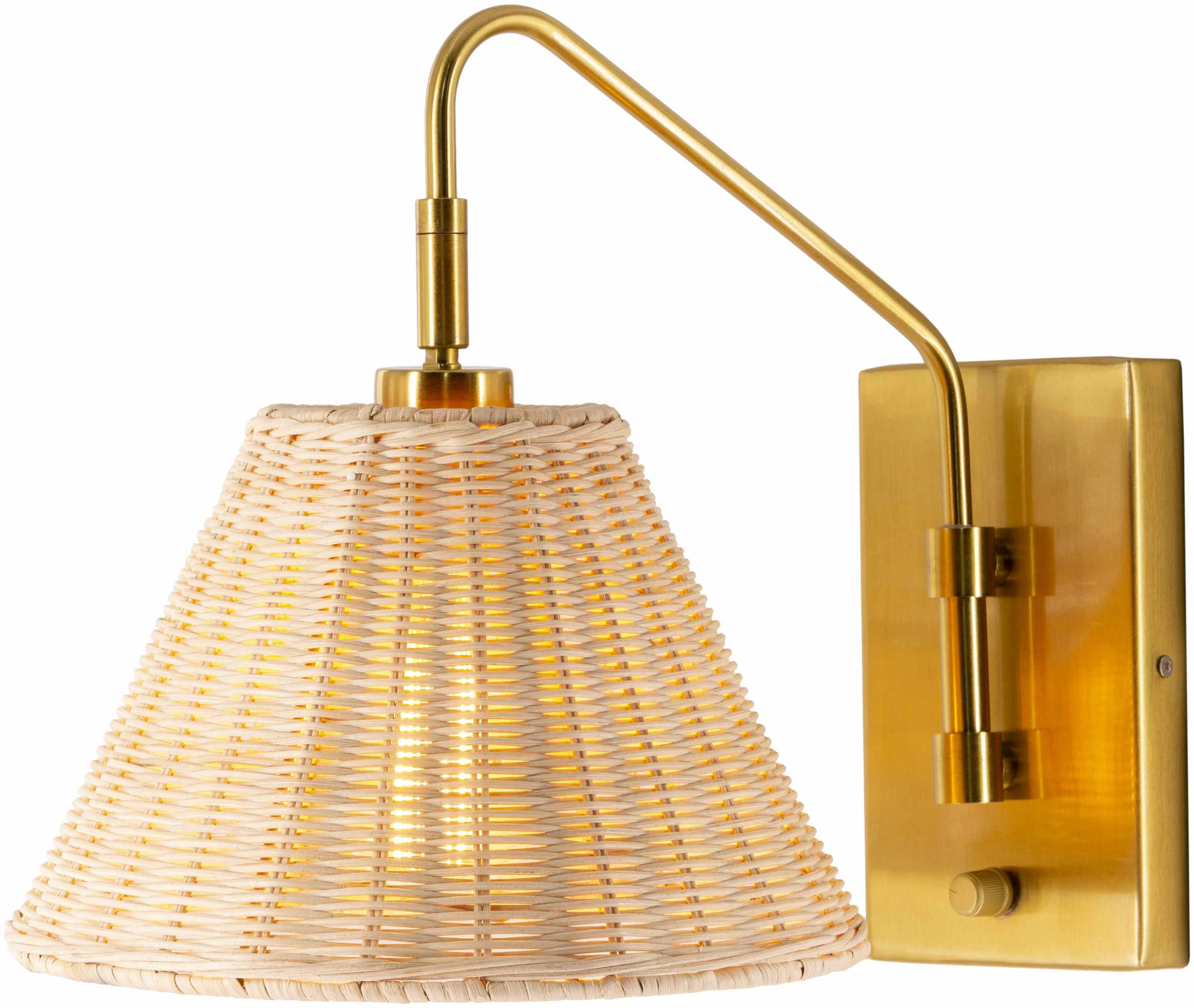 Gabas Gold Iron Rattan Wall Sconces - Image 8