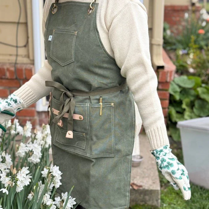 Gardening Apron - Waxed Canvas Apron with Pockets - Image 17