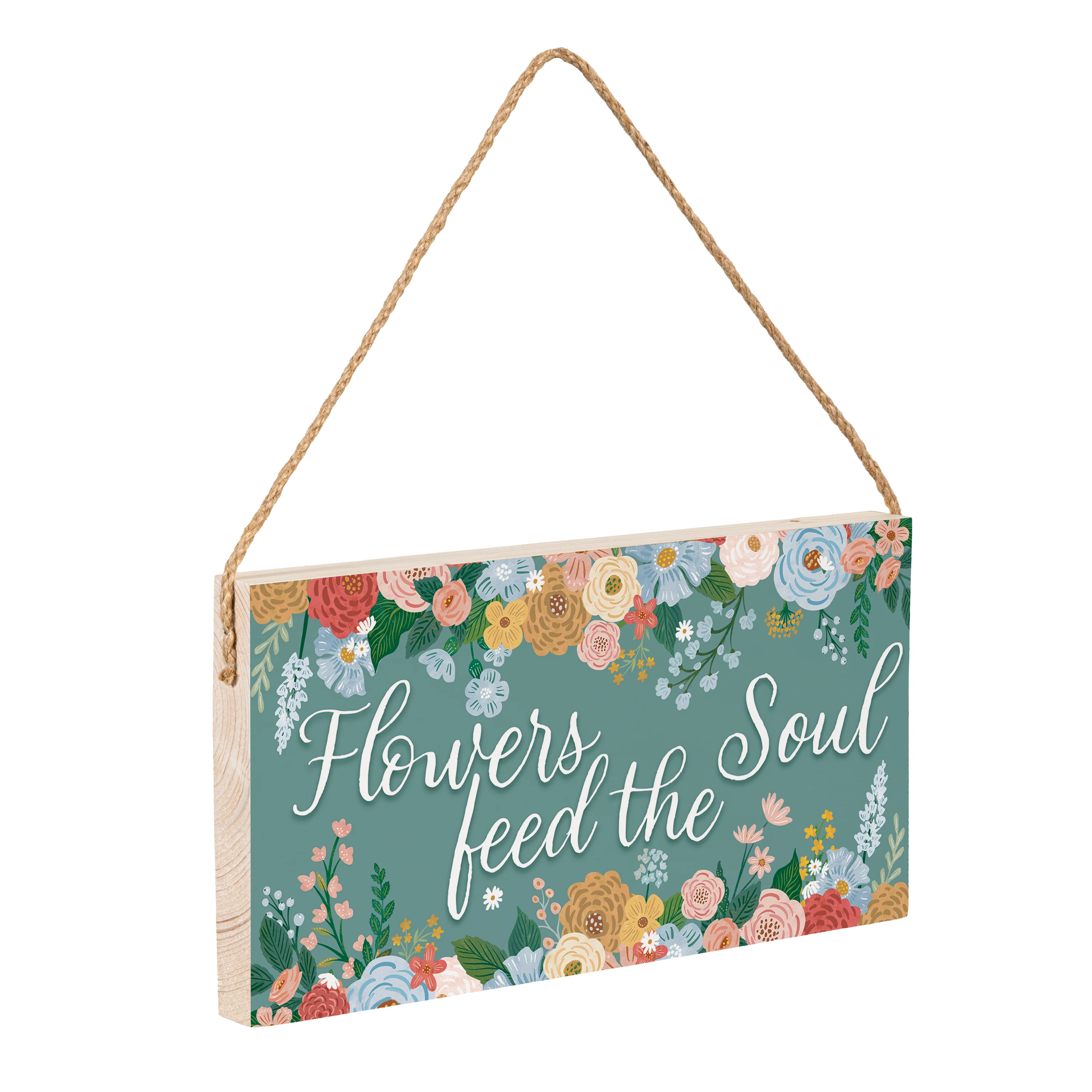 What She Shed Garden Decor, Hanging Sign, Floral Birds, 11" L x 6" H - Image 3